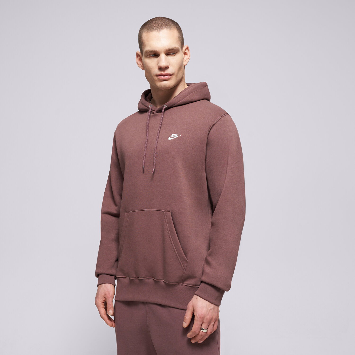 pánská mikina NIKE MIKINA S KAPUCÍ M NK CLUB BB PO HOODIE FN3859-502 HNĚDÁ