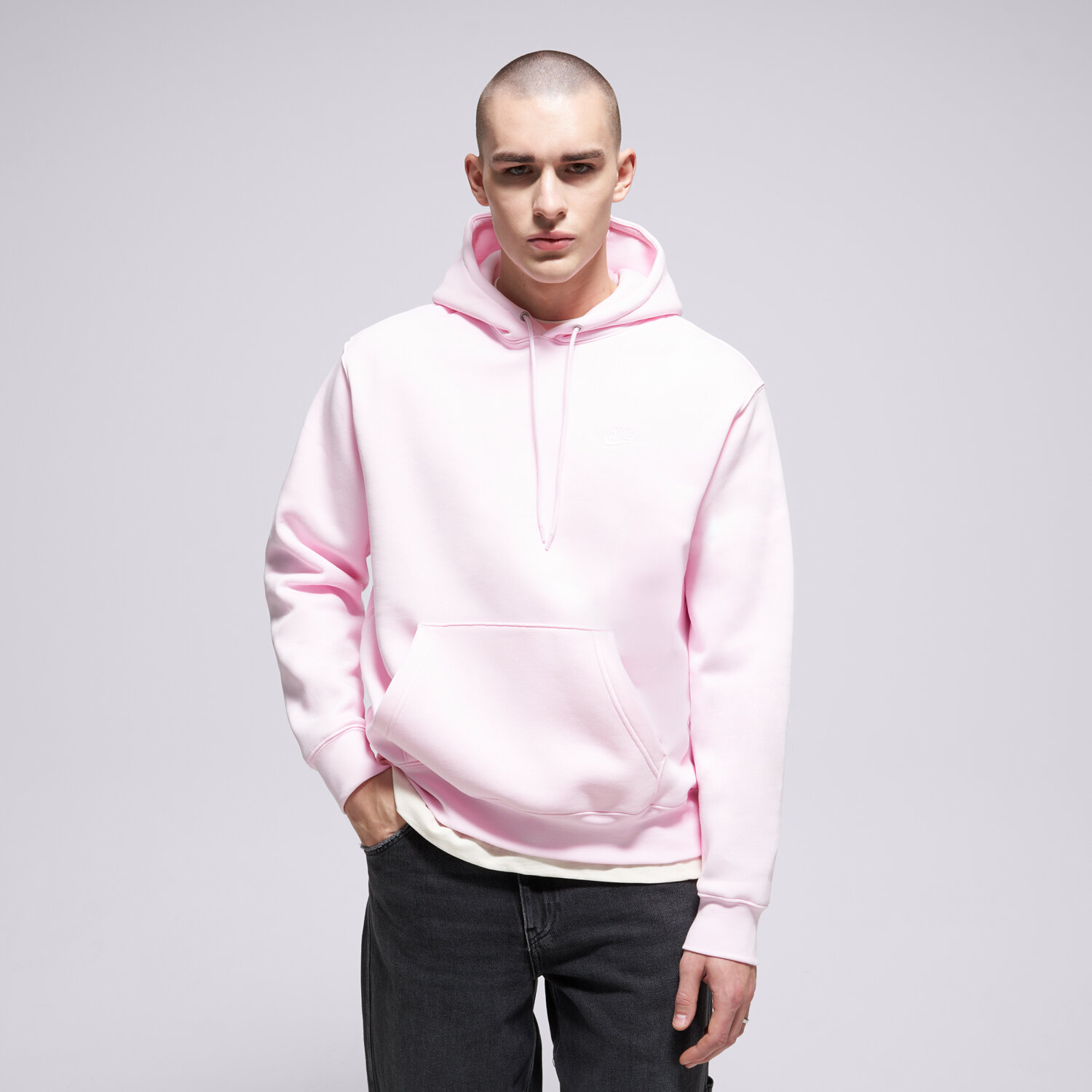 pánská mikina NIKE MIKINA S KAPUCÍ M NK CLUB BB PO HOODIE FN3859-663 RŮŽOVÁ