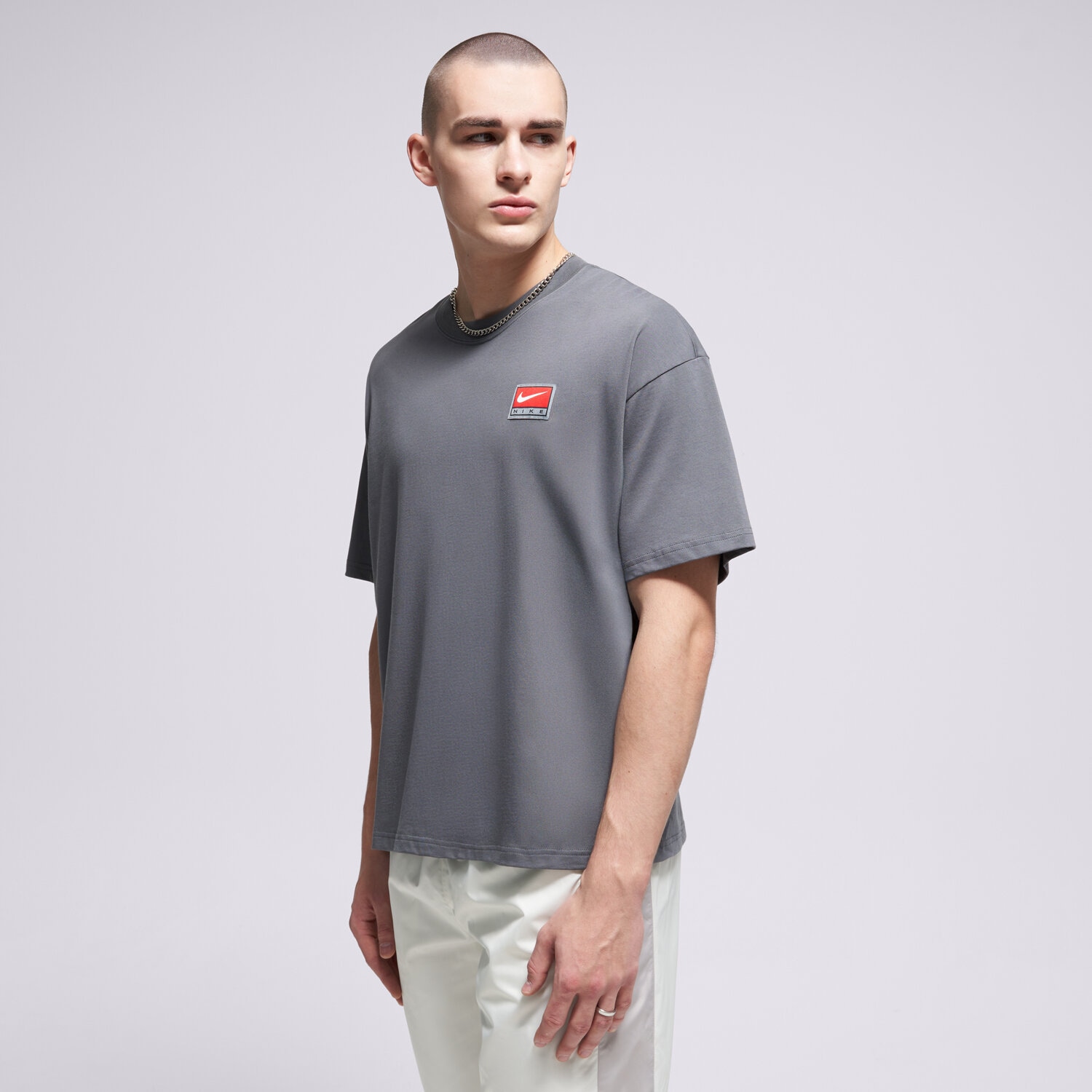 pánské tričko NIKE TRIČKO M NL SS BOXY KNIT TOP II4379-068 ŠEDÁ