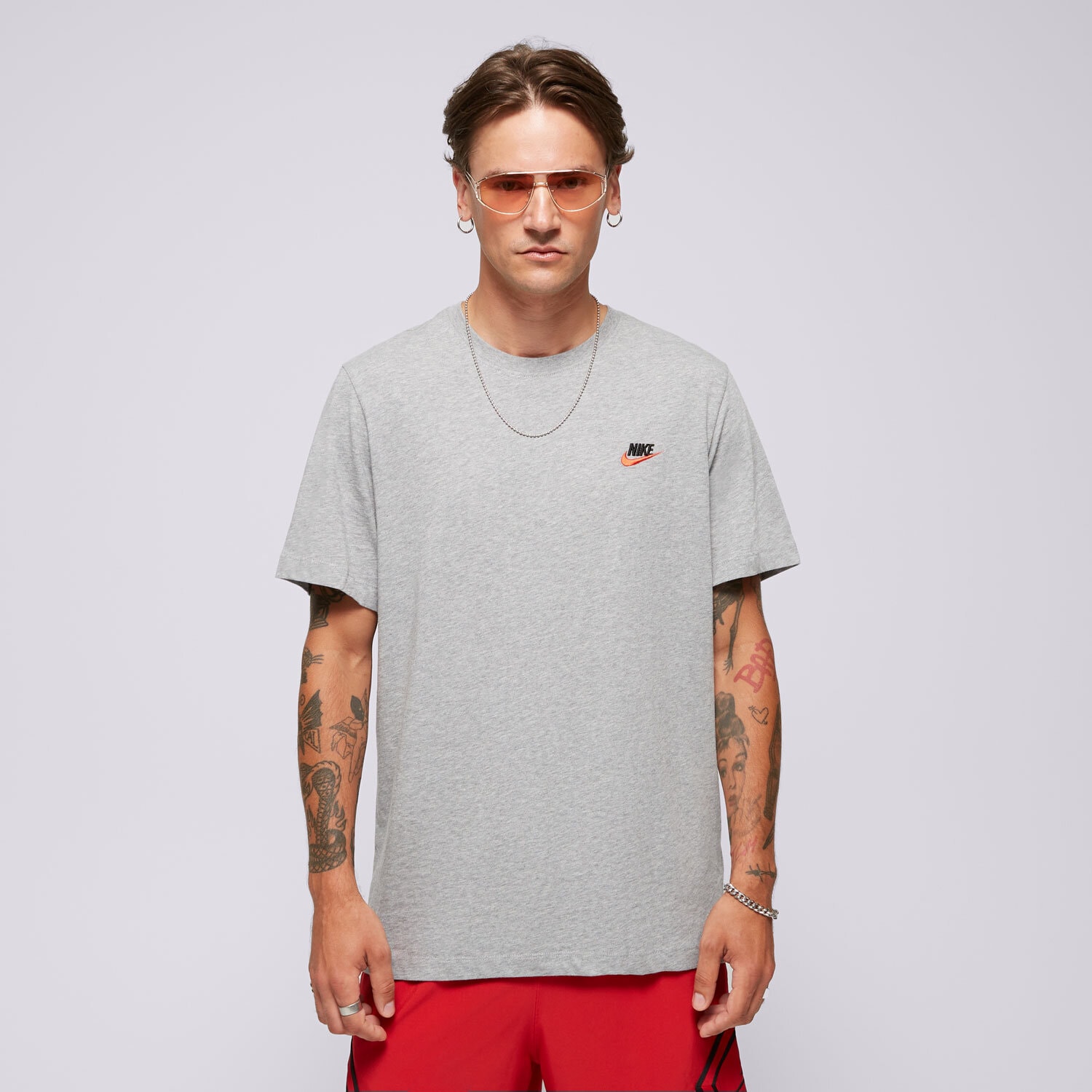 pánské tričko NIKE TRIČKO M NSW CLUB DT TEE FD1184-063 ŠEDÁ