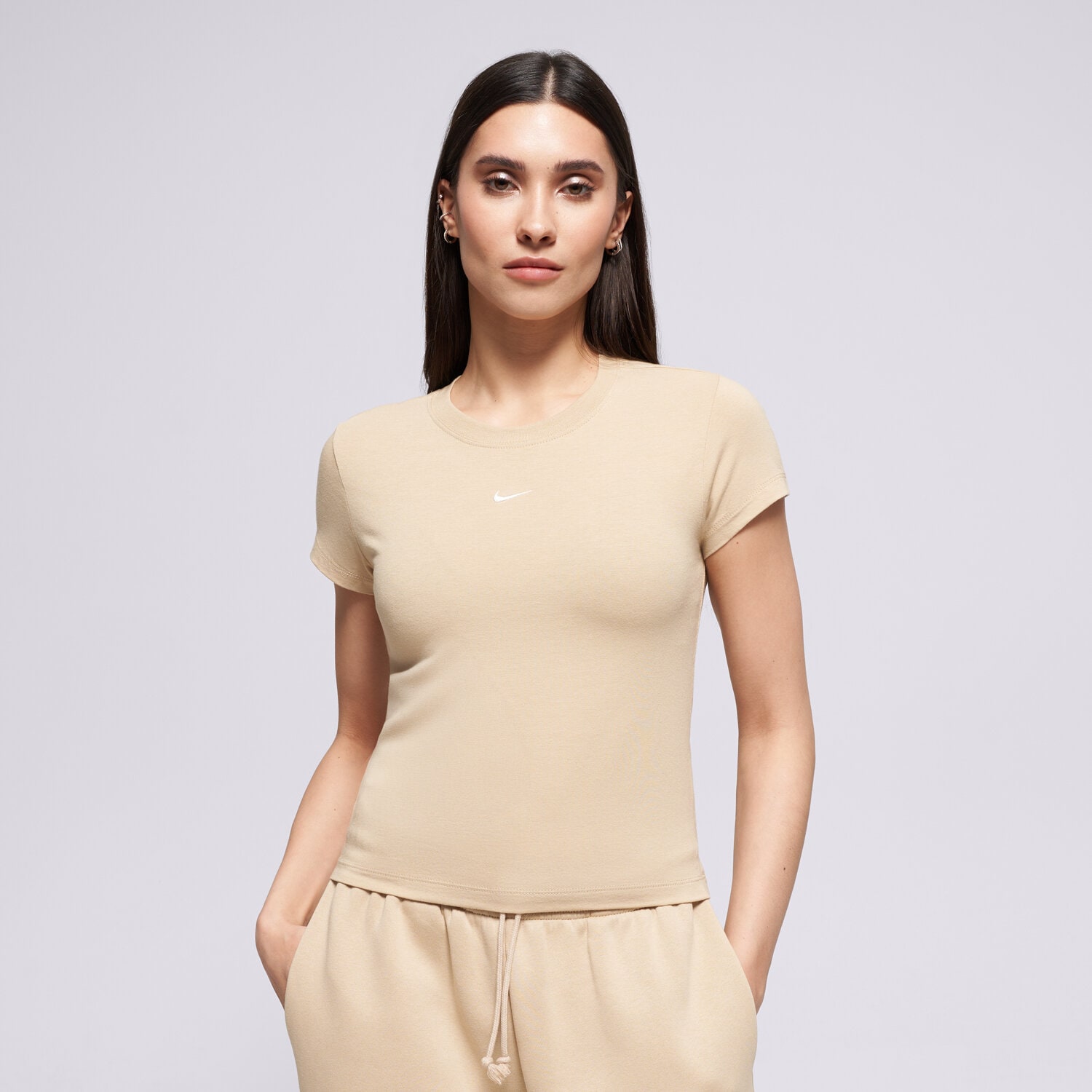dámské tričko NIKE TRIČKO W NSW NK CHLL KNT MD CRP FV5508-287 BÉŽOVÁ