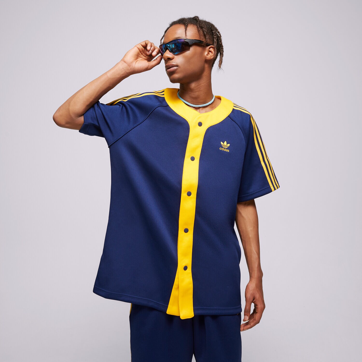 pánská košile ADIDAS KOŠILE CL+ SS BB IM4458 TMAVOMODRÁ