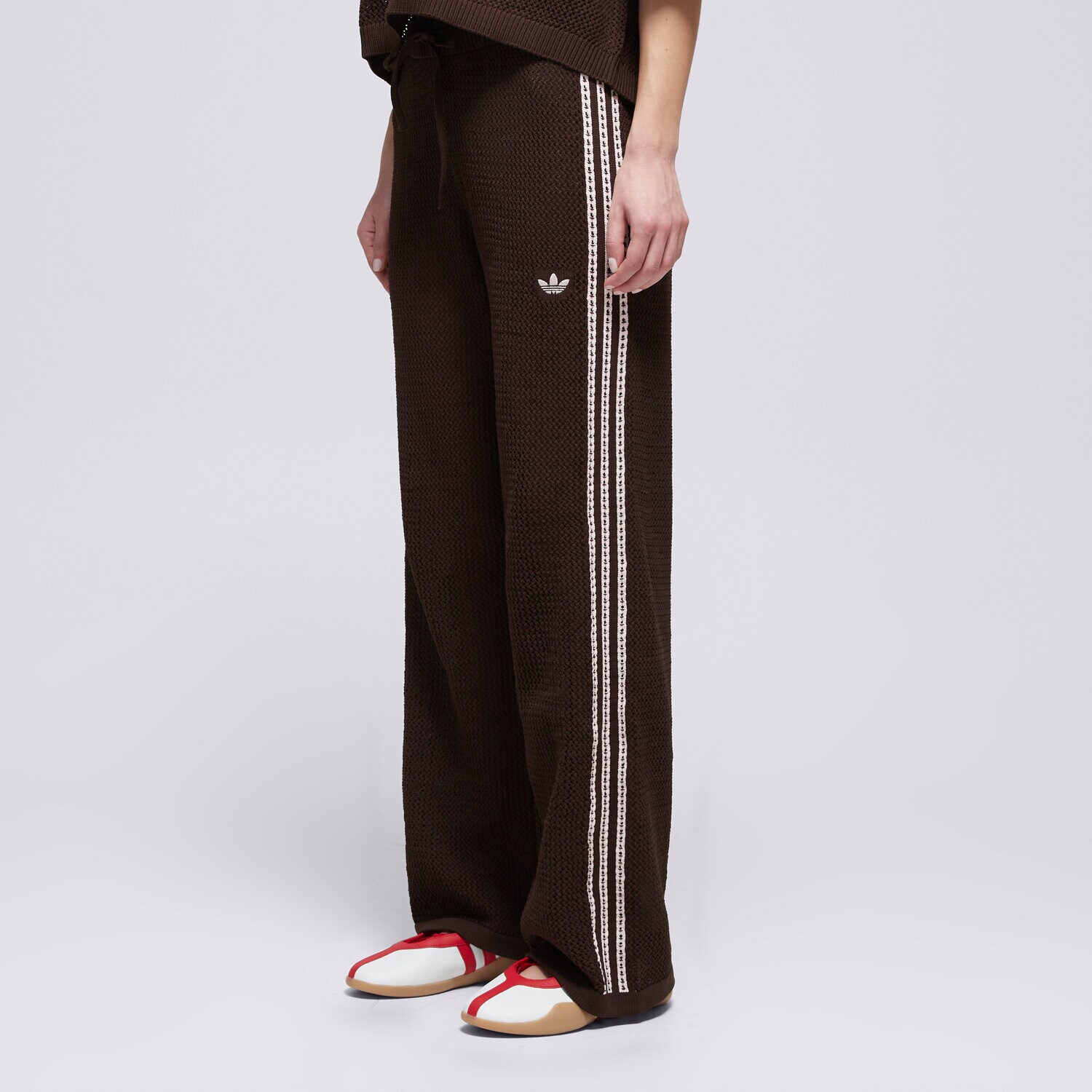 dámské kalhoty ADIDAS KALHOTY  CROCHET TP KE0201 HNĚDÁ