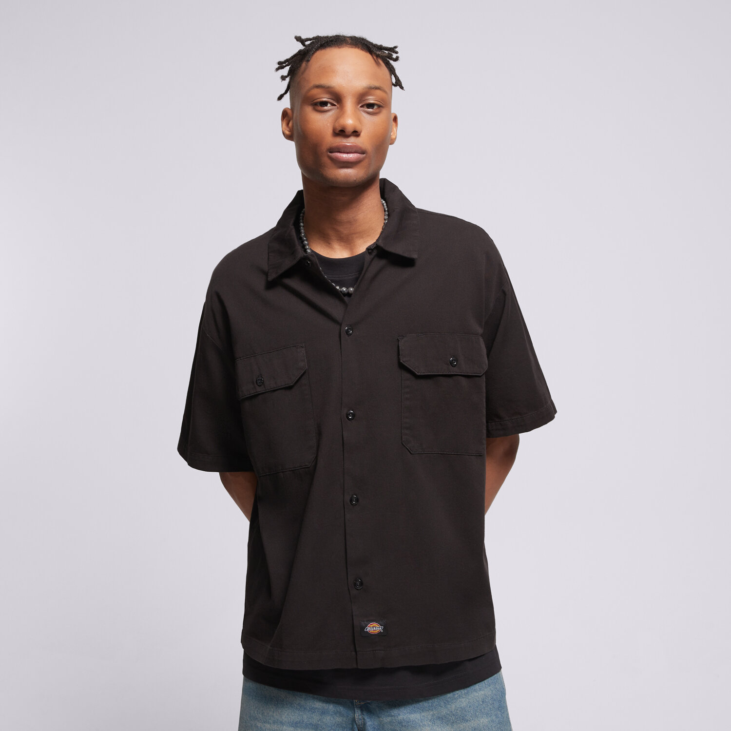 pánská košile DICKIES KOŠILE 247 GD WORK SHIRT SS DK0A88N9BLK1 ČERNÁ