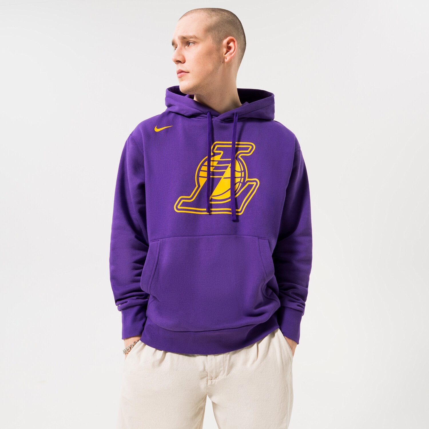 pánská mikina NIKE MIKINA LAL M NK FLC PO ESSNTL GX NBA DR9401-504 MODRÁ