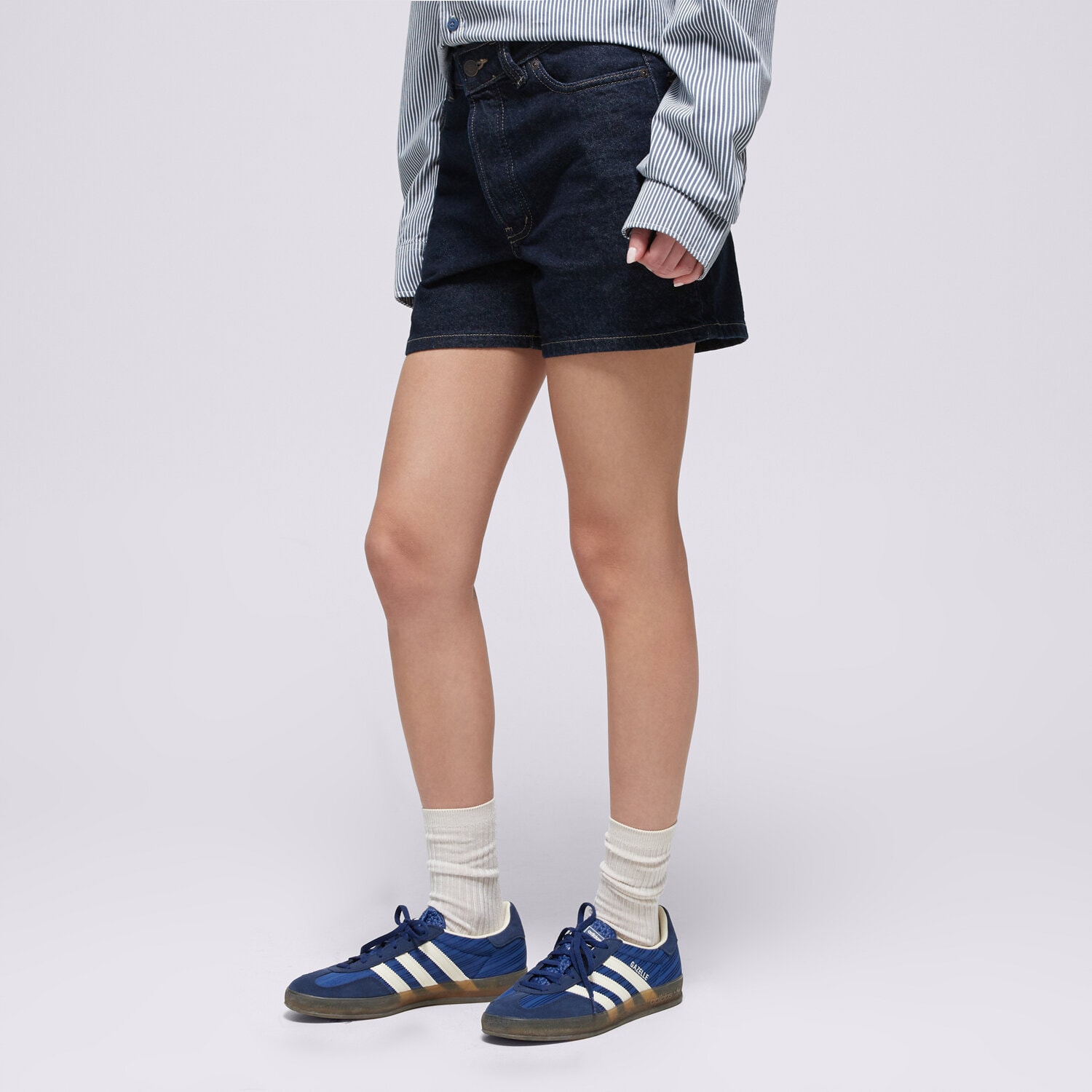 dámské kraťasy DICKIES ŠORTKY  HIGH WAIST JEAN SHORTS W 5 INCH DK0A88QVRIN1 TMAVOMODRÁ