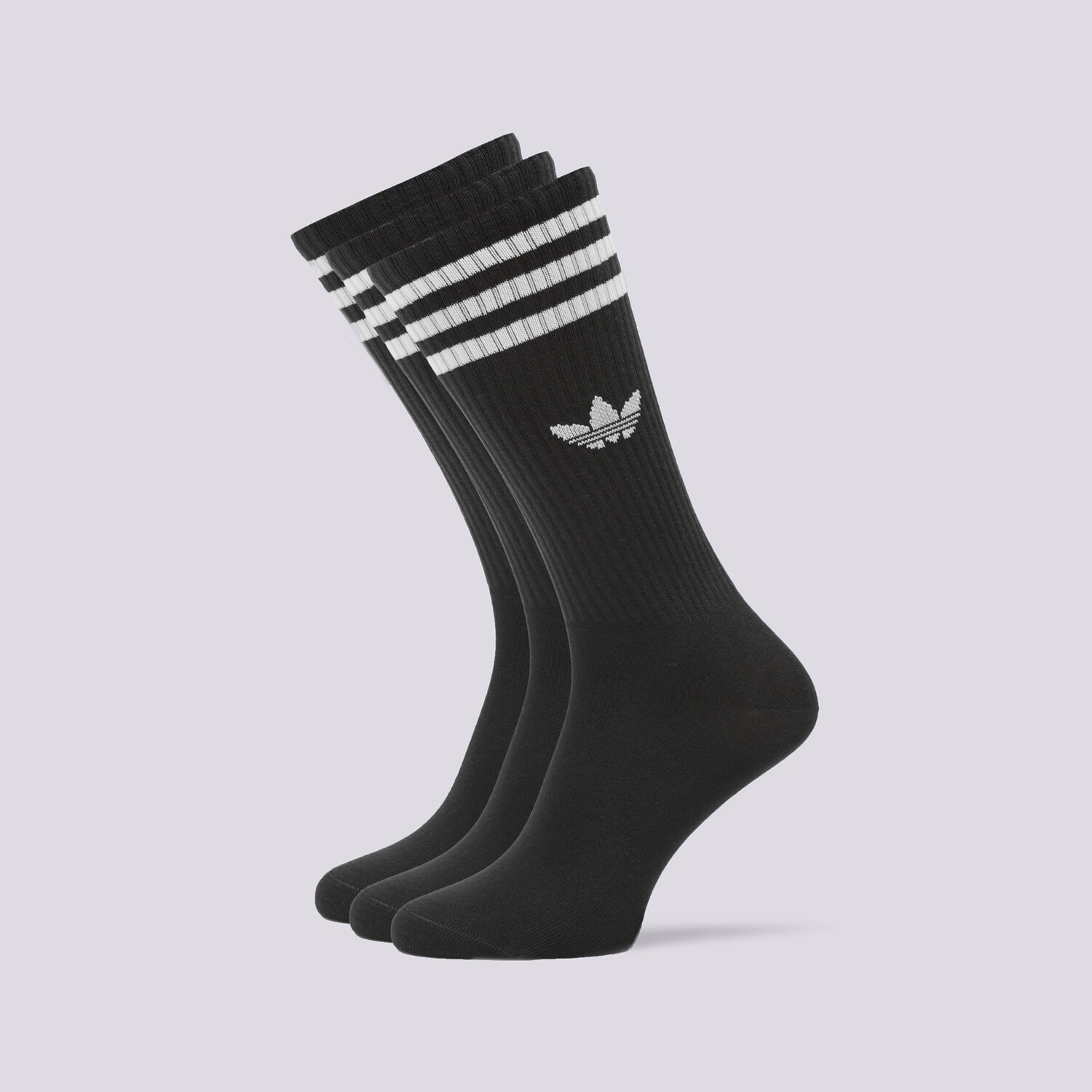 dámské ponožky ADIDAS PONOŽKY 3-PACK SOLID SOCKS HIGH CREW IL5015 ČERNÁ
