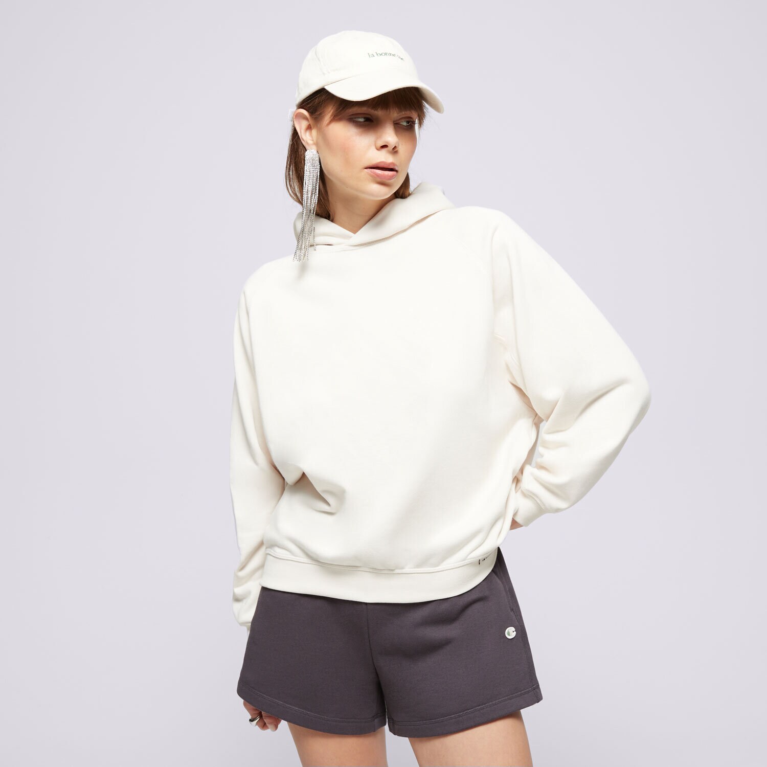 dámská mikina CHAMPION MIKINA S KAPUCÍ HOODED ECO FUTURE E10001YS137 BÉŽOVÁ