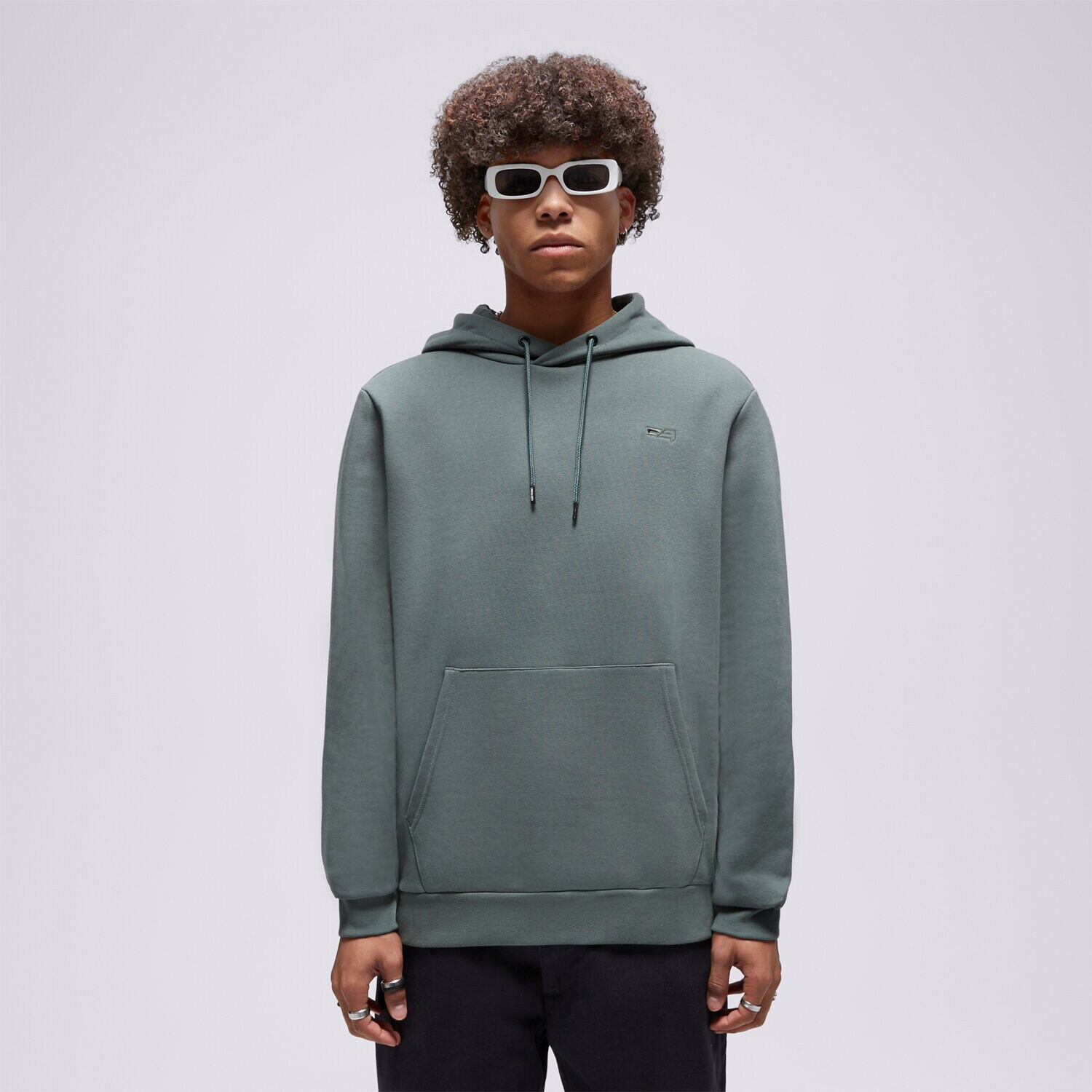 pánská mikina CONFRONT MIKINA S KAPUCÍ ESSENTIAL HOODIE GREEN CF323BLM91002 ZELENÁ