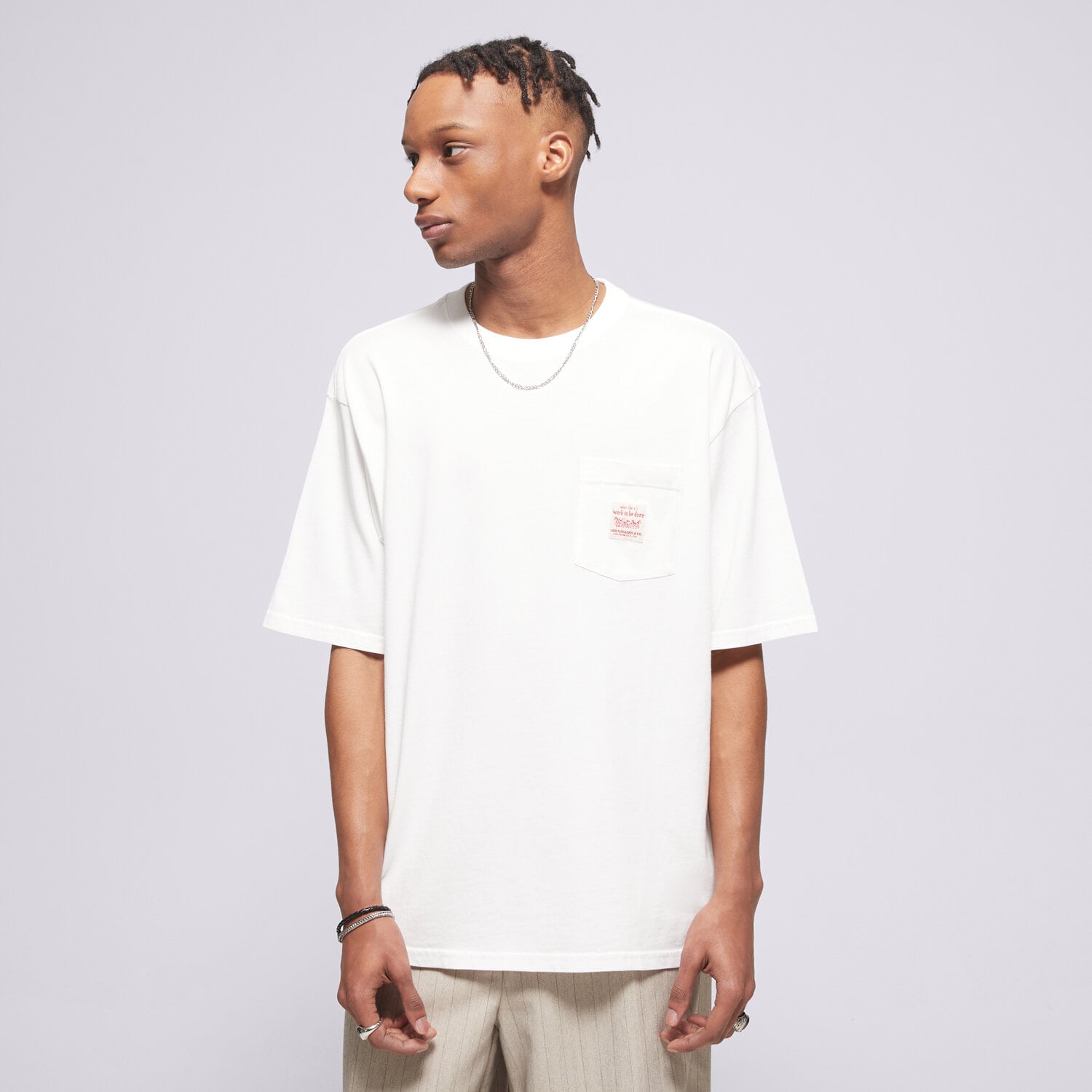 pánské tričko LEVI'S TRIČKO SS WORKWEAR TEE WHITES A5850-0005 BÍLÁ