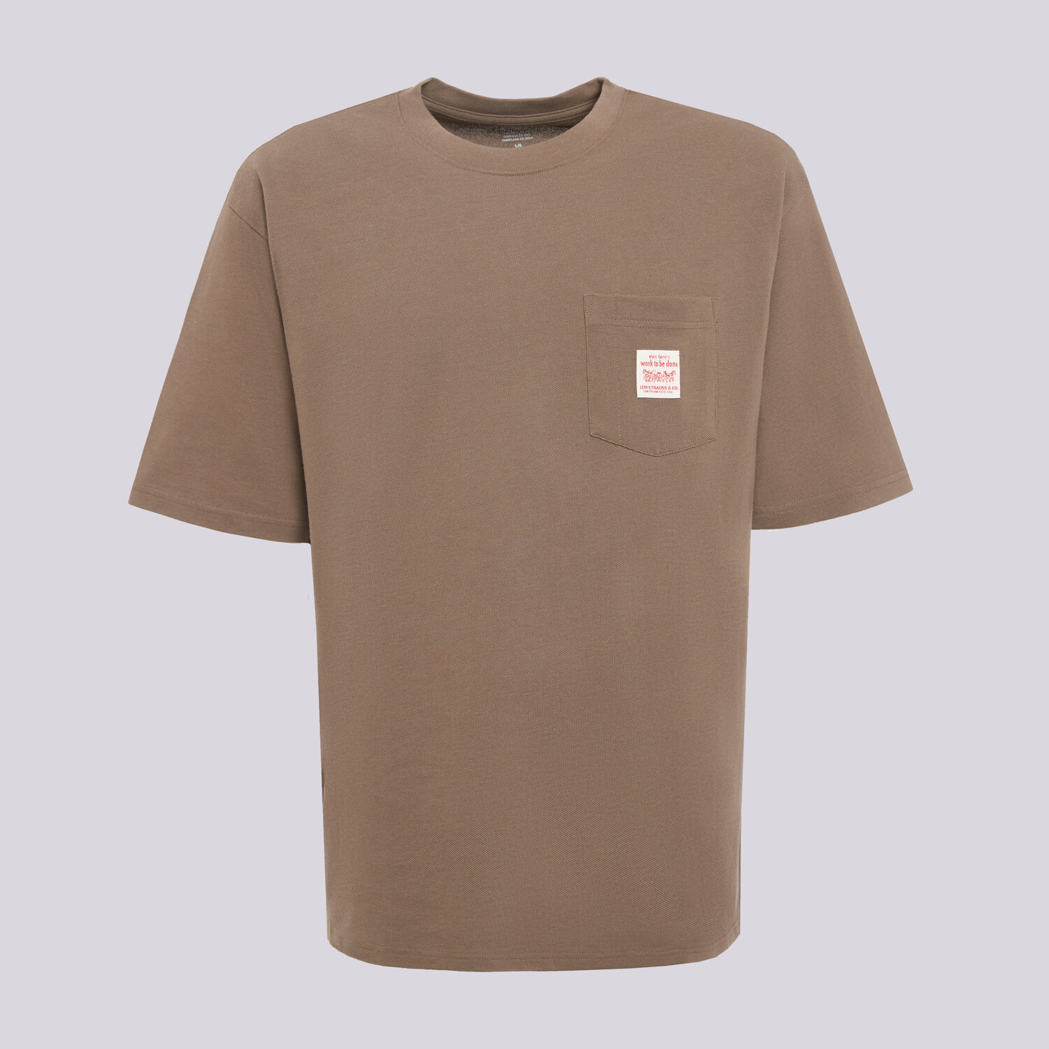 pánské tričko LEVI'S TRIČKO SS WORKWEAR TEE BROWNS A5850-0030 HNĚDÁ