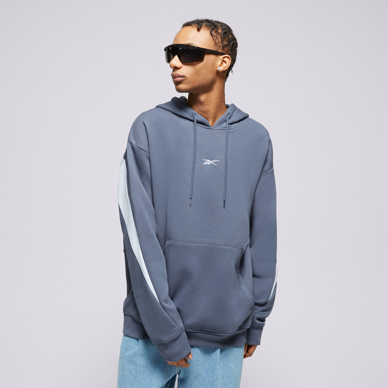 pánská mikina REEBOK MIKINA S KAPUCÍ CL BV HOODIE 100075819 TMAVOMODRÁ