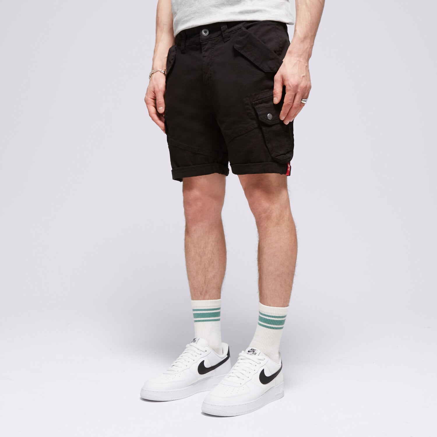 pánské kraťasy ALPHA INDUSTRIES ŠORTKY  COMBAT SHORT 11621003 ČERNÁ
