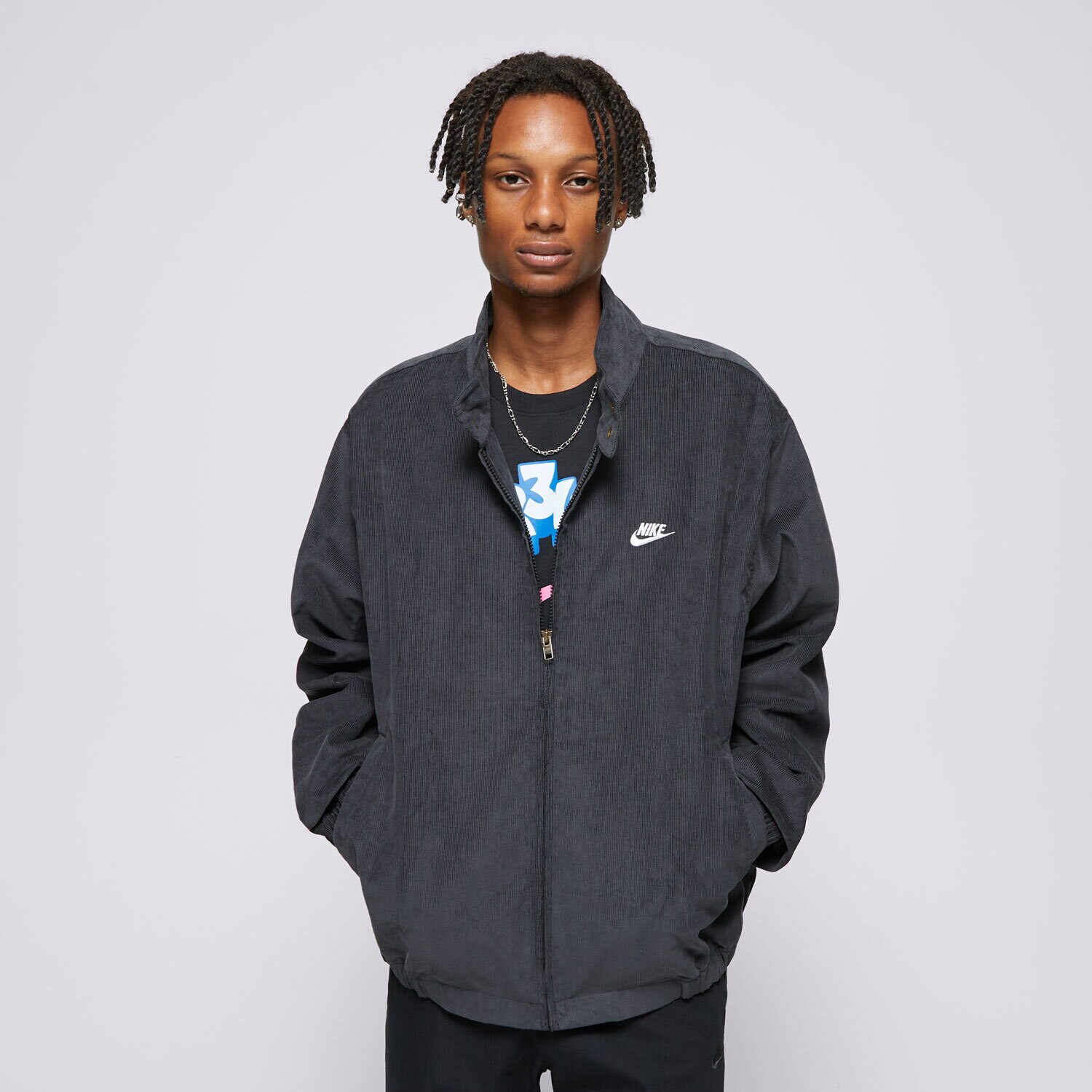 Přechodná bunda pánská (podzimní, jarní) NIKE BUNDA PŘECHODNÁ M NK CLUB HARRINGTON CRDRY FZ0631-010 ČERNÁ