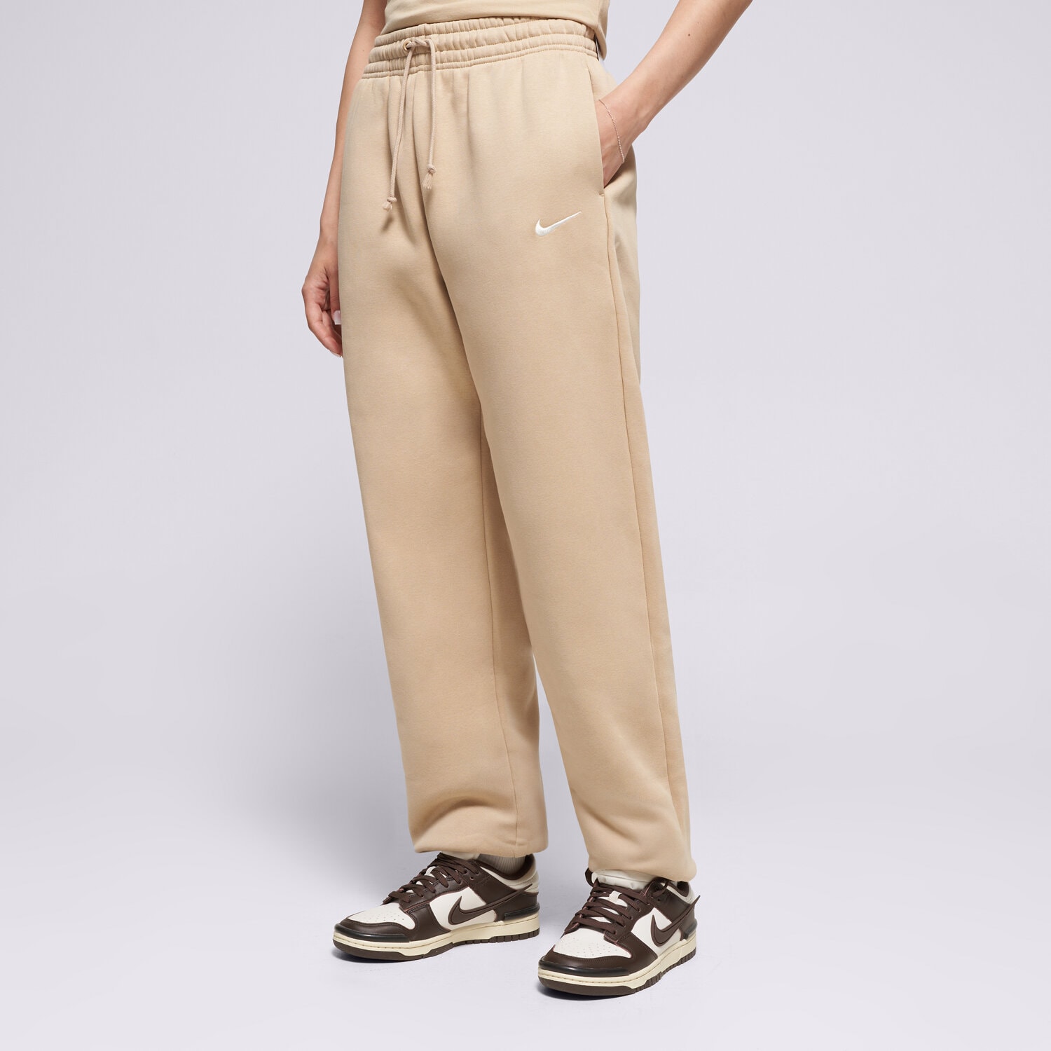 dámské kalhoty NIKE KALHOTY  W NSW PHNX FLC HR OS PANT 2 FZ5996-286 BÉŽOVÁ