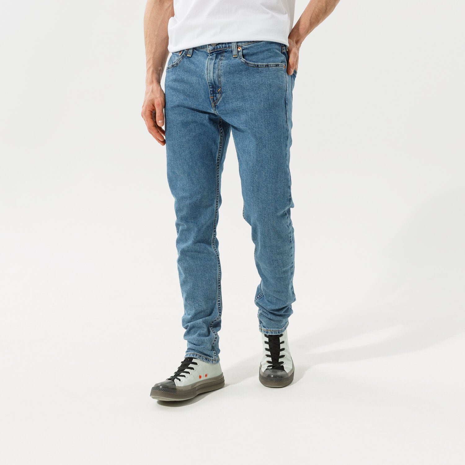 pánské kalhoty LEVI'S KALHOTY  512 SLIM TAPER LO BALL 59437-0076 MODRÁ
