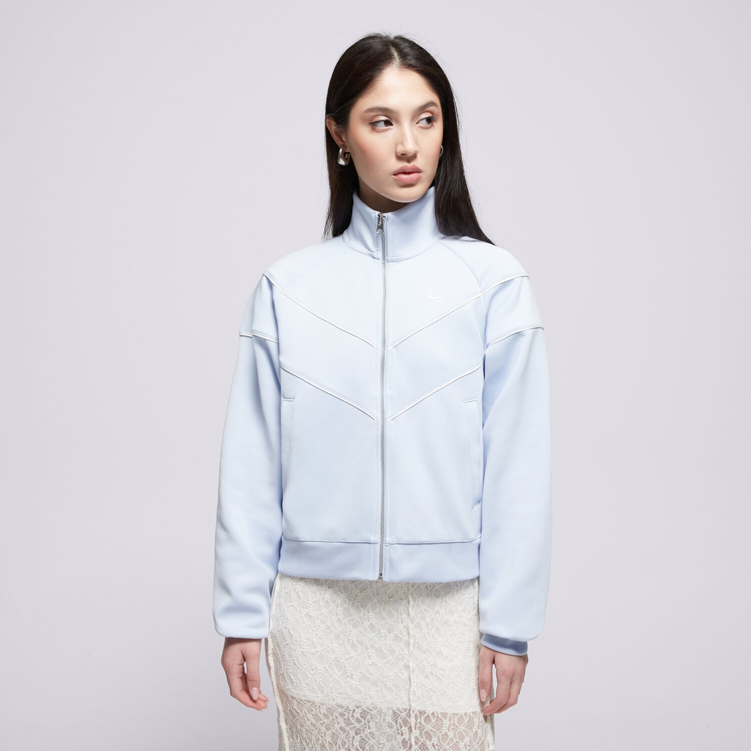 dámská mikina NIKE MIKINA ROZEPÍNACÍ W NSW NK WR POLY KNIT JKT HJ0975-407 MODRÁ