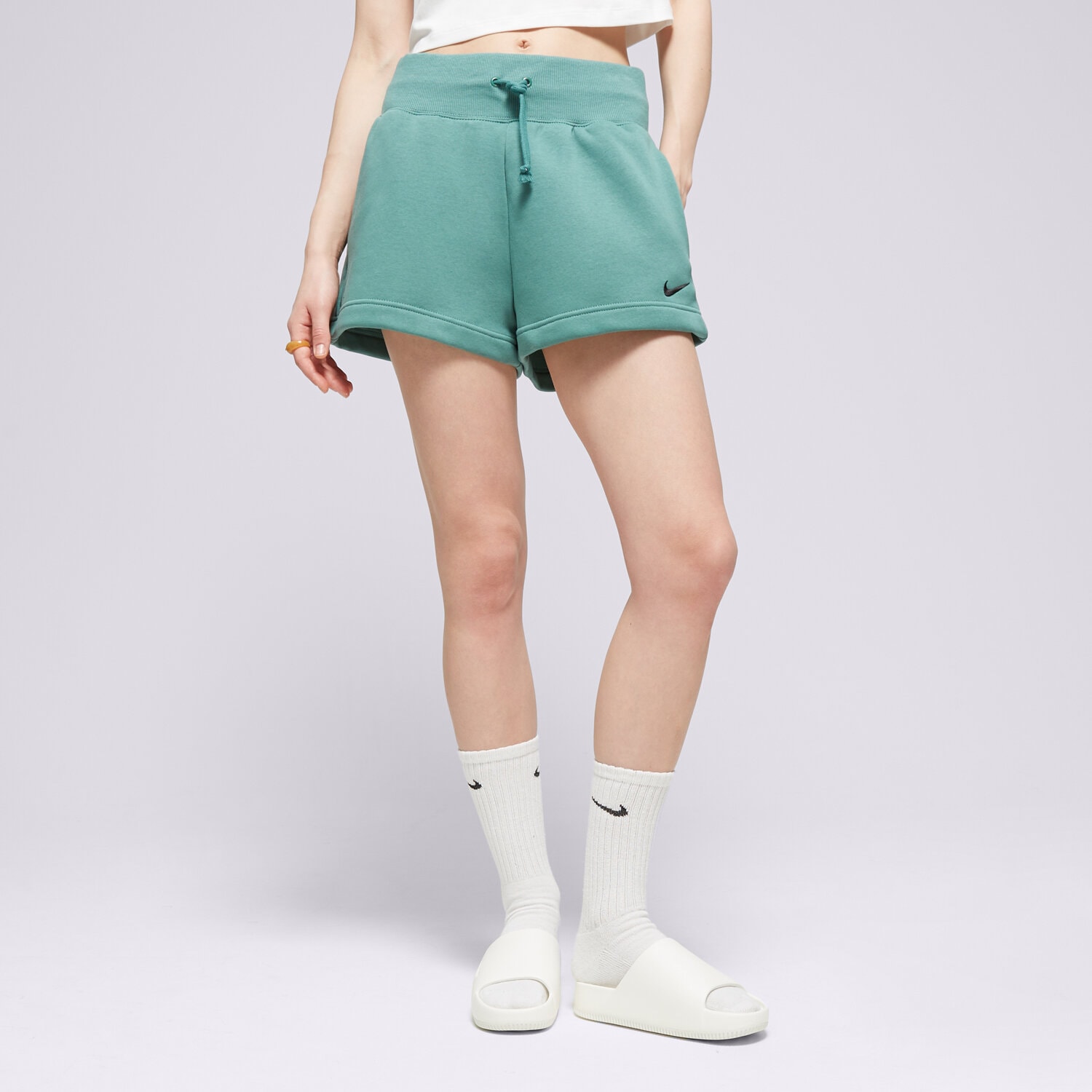dámské kraťasy NIKE ŠORTKY  W NSW PHNX FLC HR SHORT FD1409-361 ZELENÁ