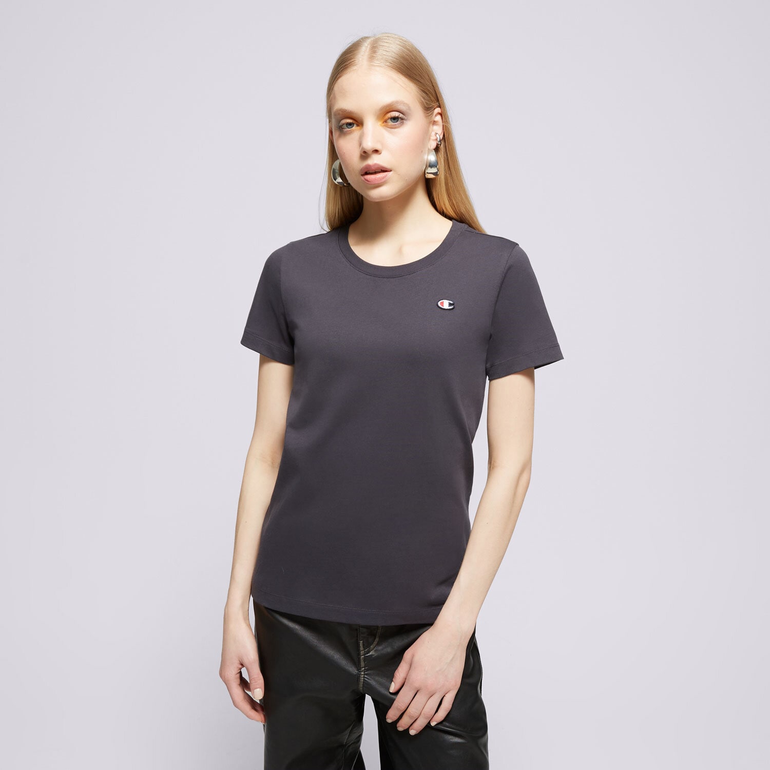dámské tričko CHAMPION TRIČKO CREWNECK TEE 117648ES503 ČERNÁ