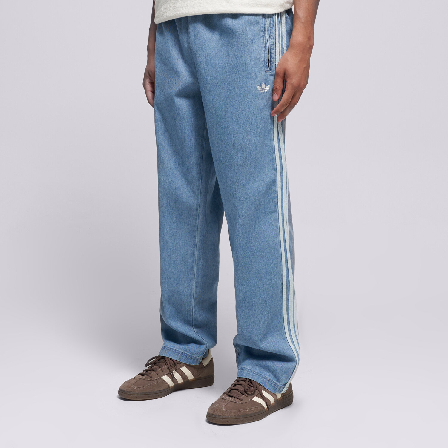 pánské kalhoty ADIDAS KALHOTY  DENIM KX1195 MODRÁ