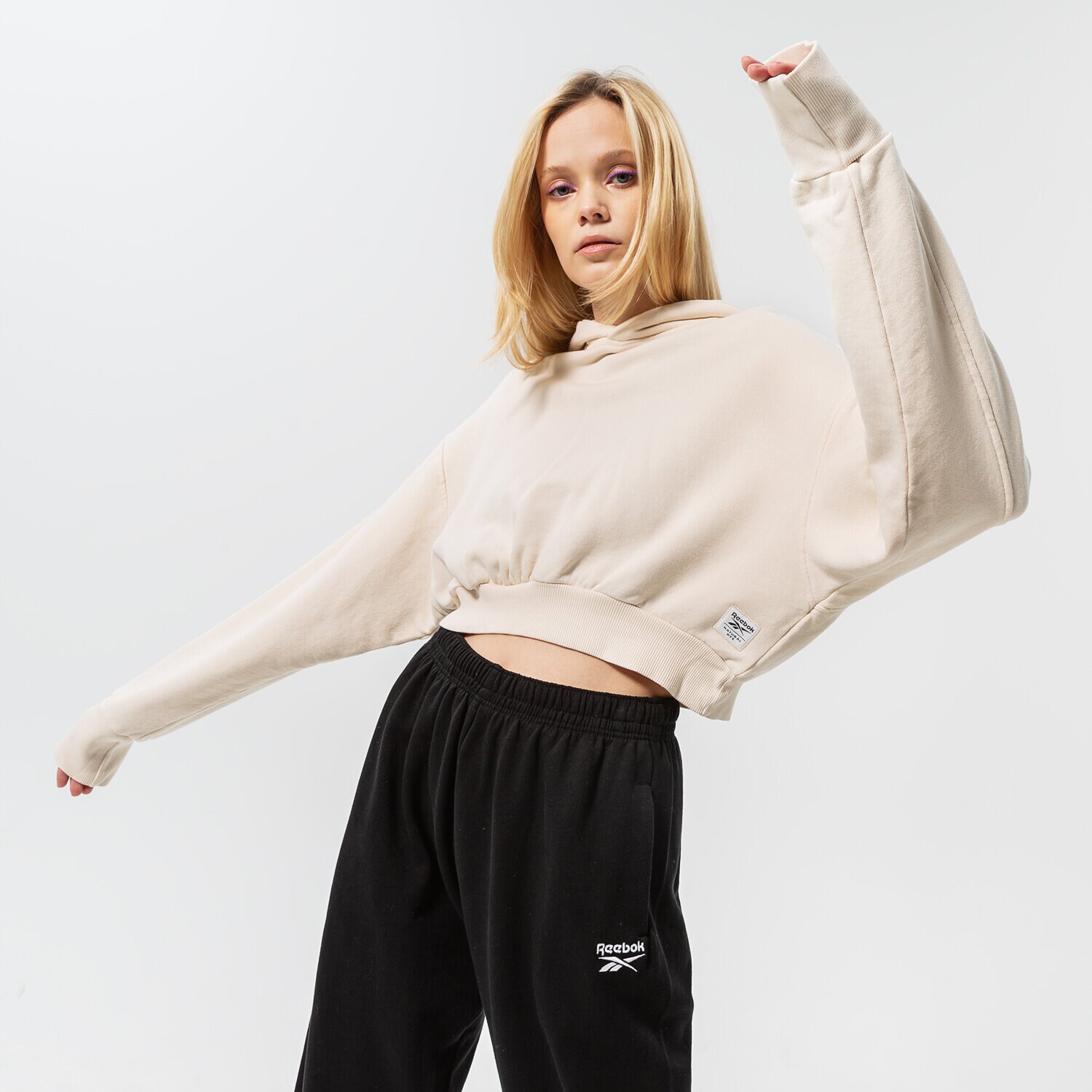 dámská mikina REEBOK MIKINA S KAPUCÍ CL RBK ND CROP HOODIE H46795 RŮŽOVÁ