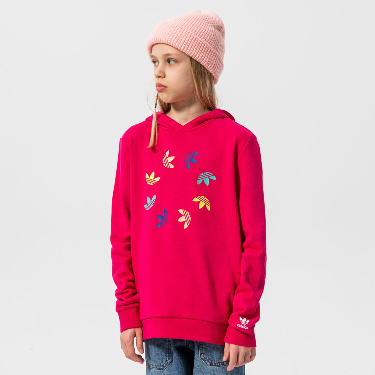 dětská mikina ADIDAS MIKINA S KAPUCÍ HOODIE GIRL HE4780 RŮŽOVÁ