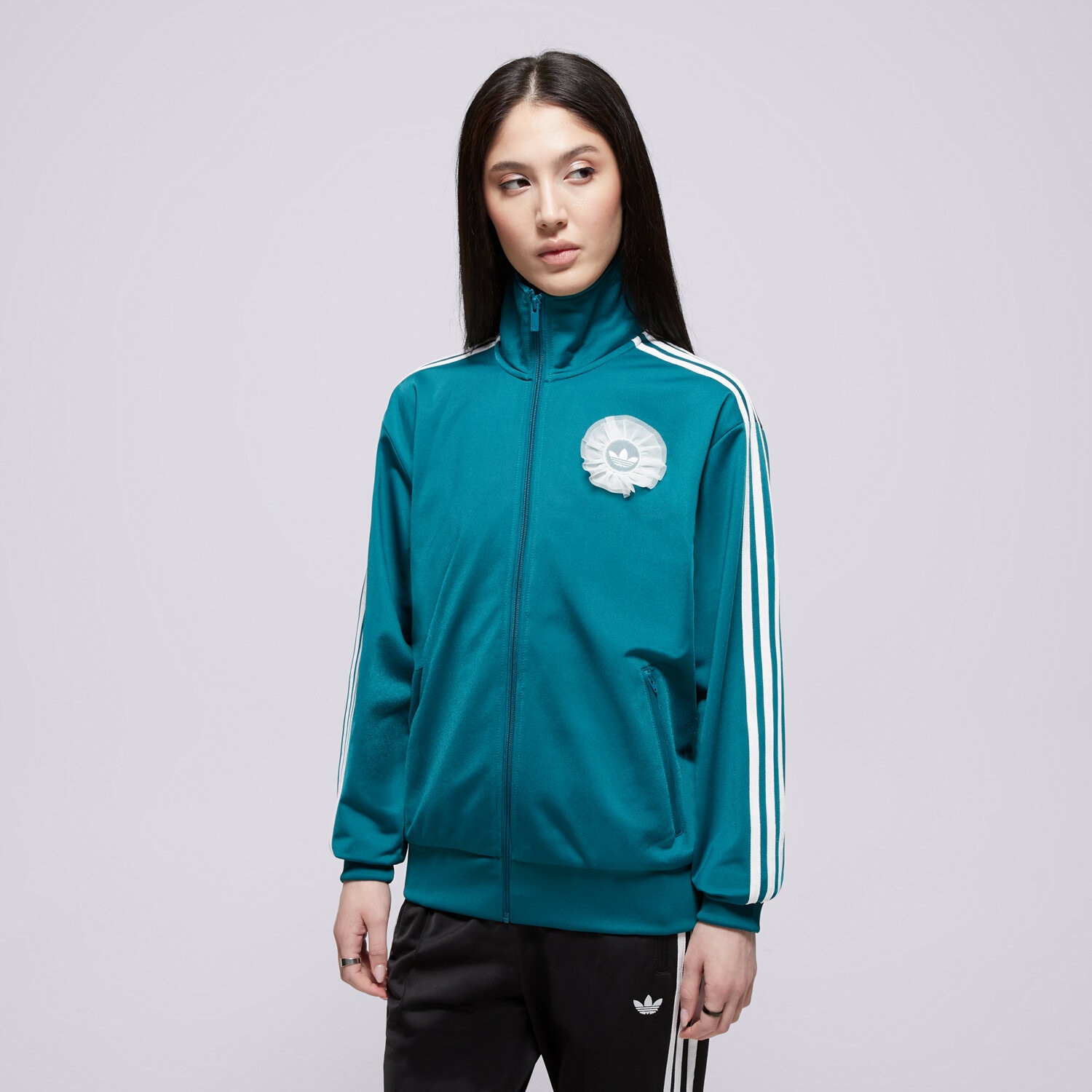 dámská mikina ADIDAS MIKINA ROZEPÍNACÍ TULLE FB TT KR9319 ČERNÁ