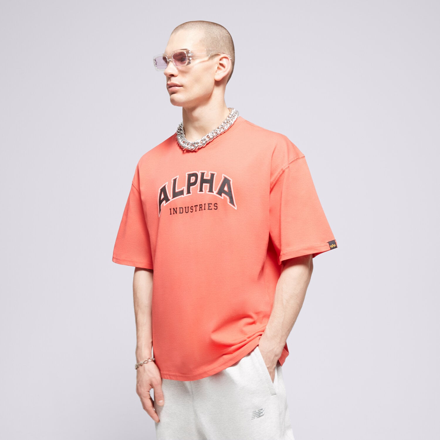 pánské tričko ALPHA INDUSTRIES TRIČKO COLLEGE T 146501711 ČERVENÁ