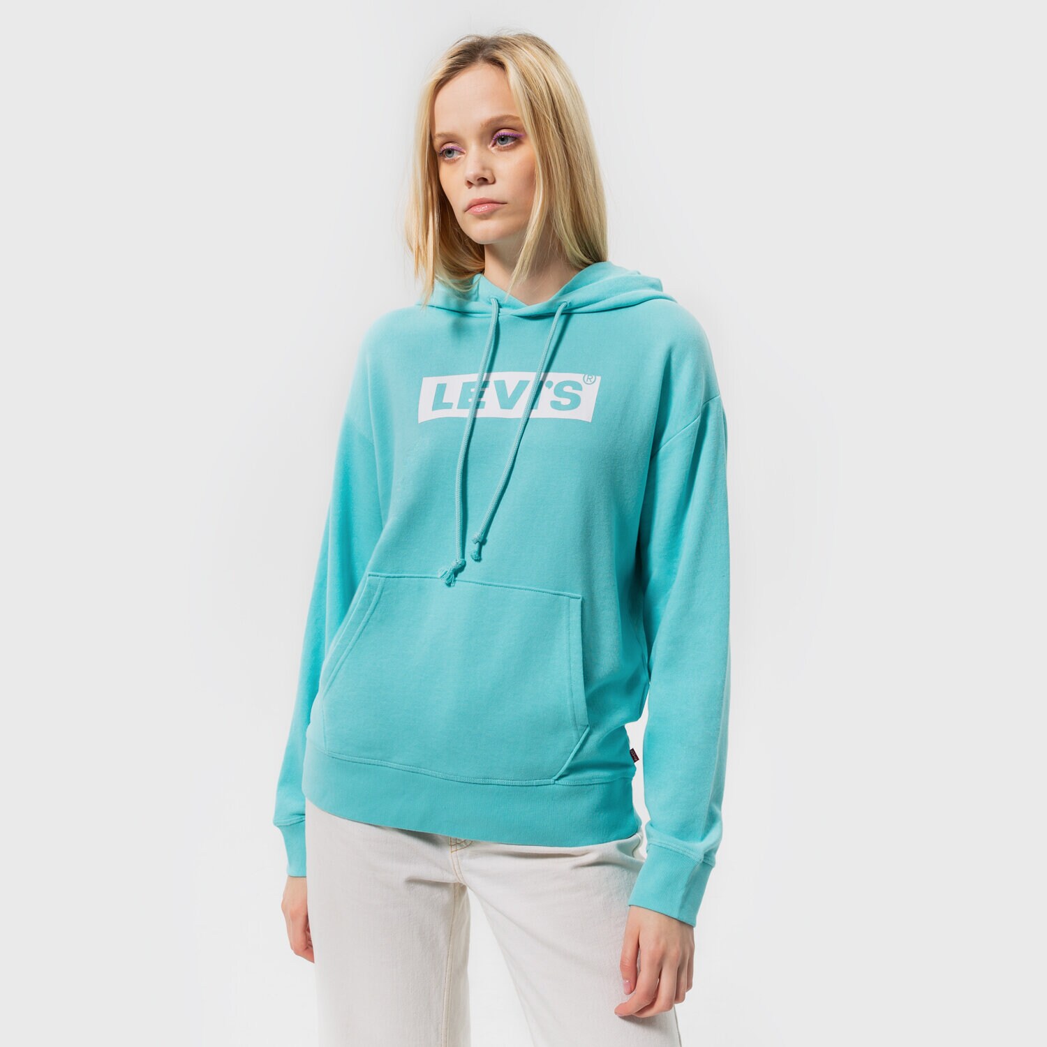 dámská mikina LEVI'S MIKINA S KAPUCÍ GRAPHIC STANDARD HOODIE 18487-0136 MODRÁ