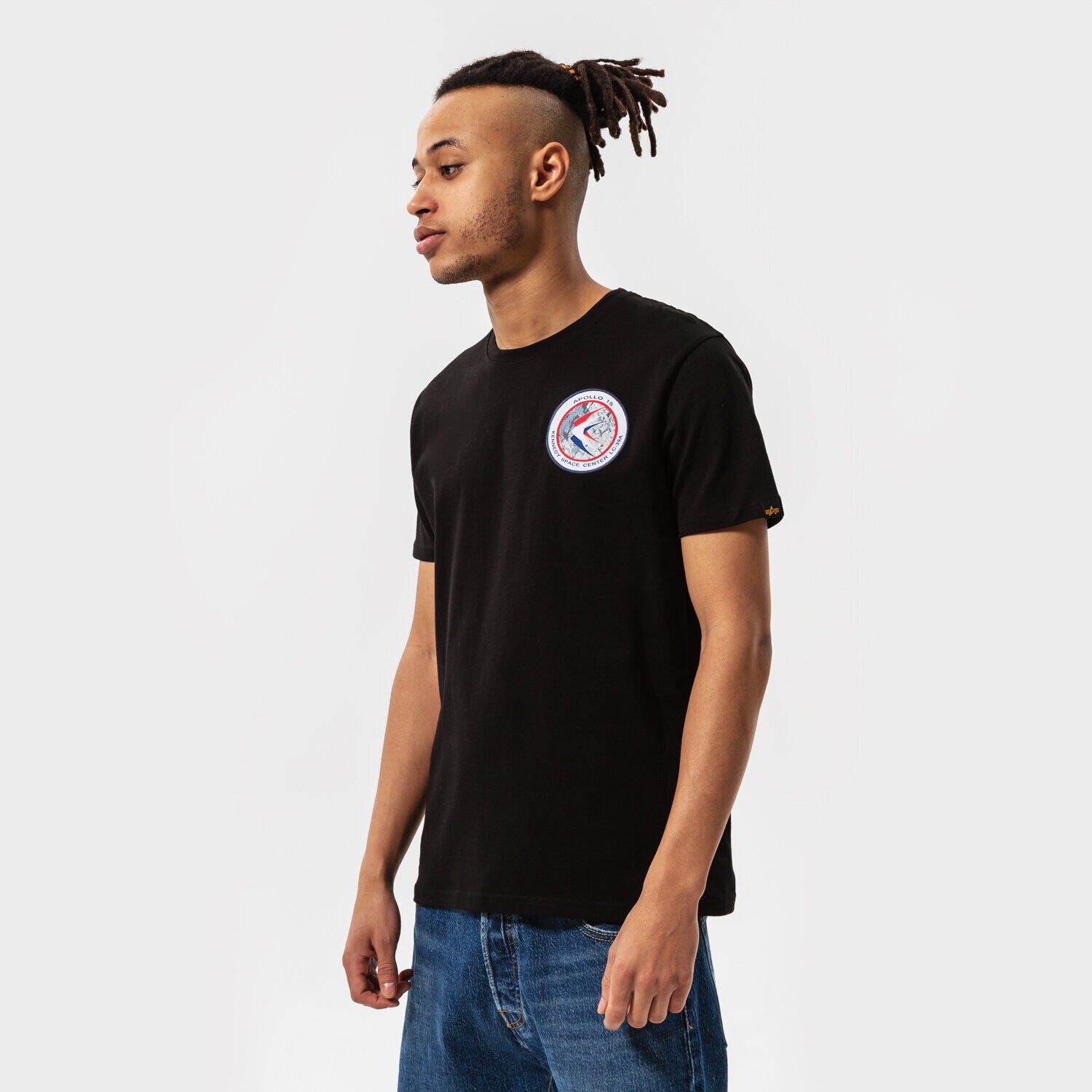 pánské tričko ALPHA INDUSTRIES TRIČKO APOLLO 15 T 19850103 ČERNÁ