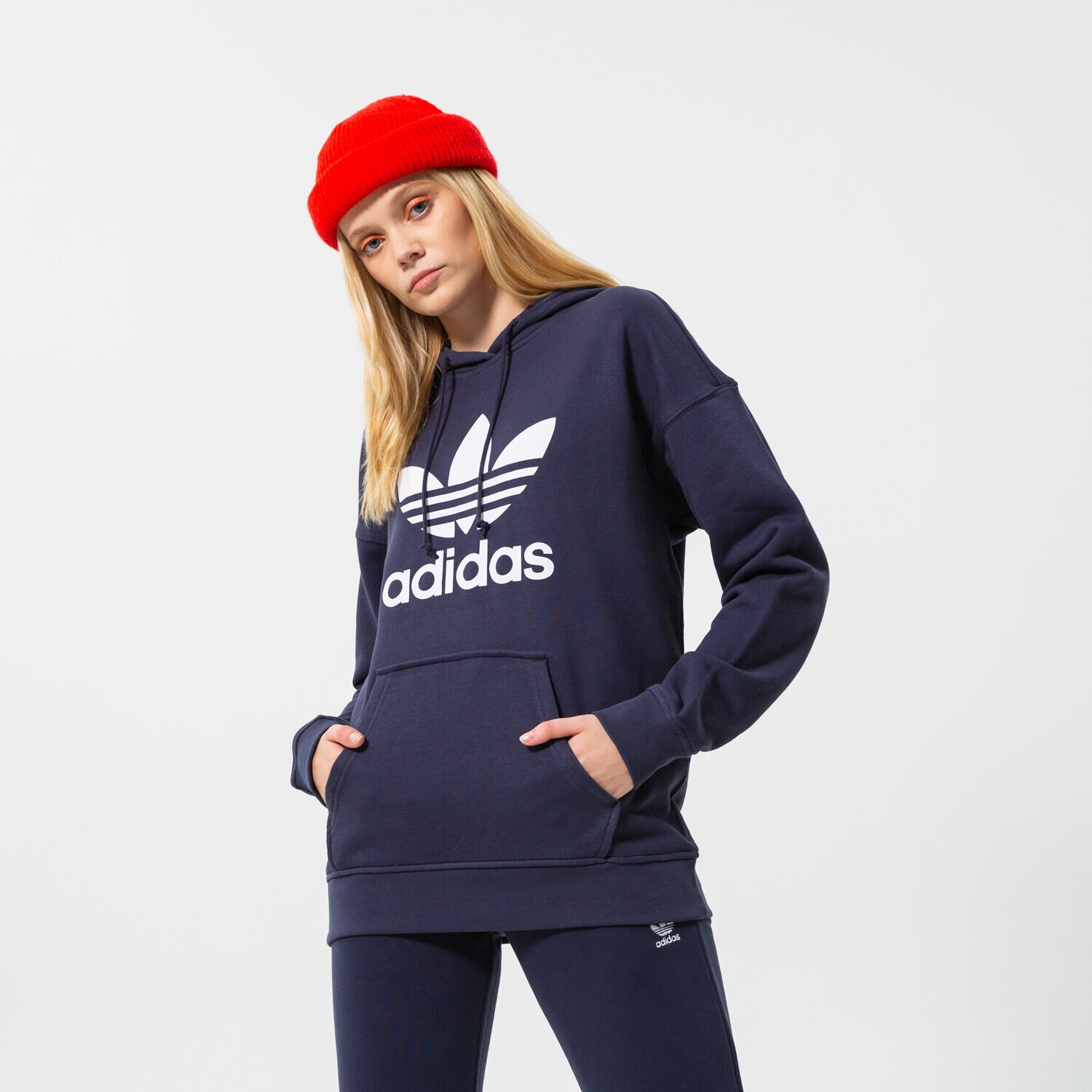 dámská mikina ADIDAS MIKINA S KAPUCÍ TRF HOODIE HE6951 TMAVOMODRÁ