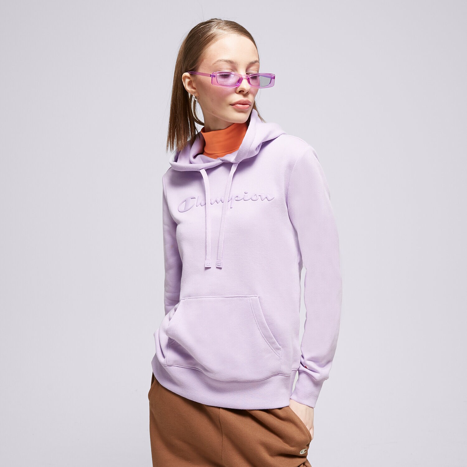 dámská mikina CHAMPION MIKINA S KAPUCÍ HOODED SWEATSHIRT 116065VS022 FIALOVÁ