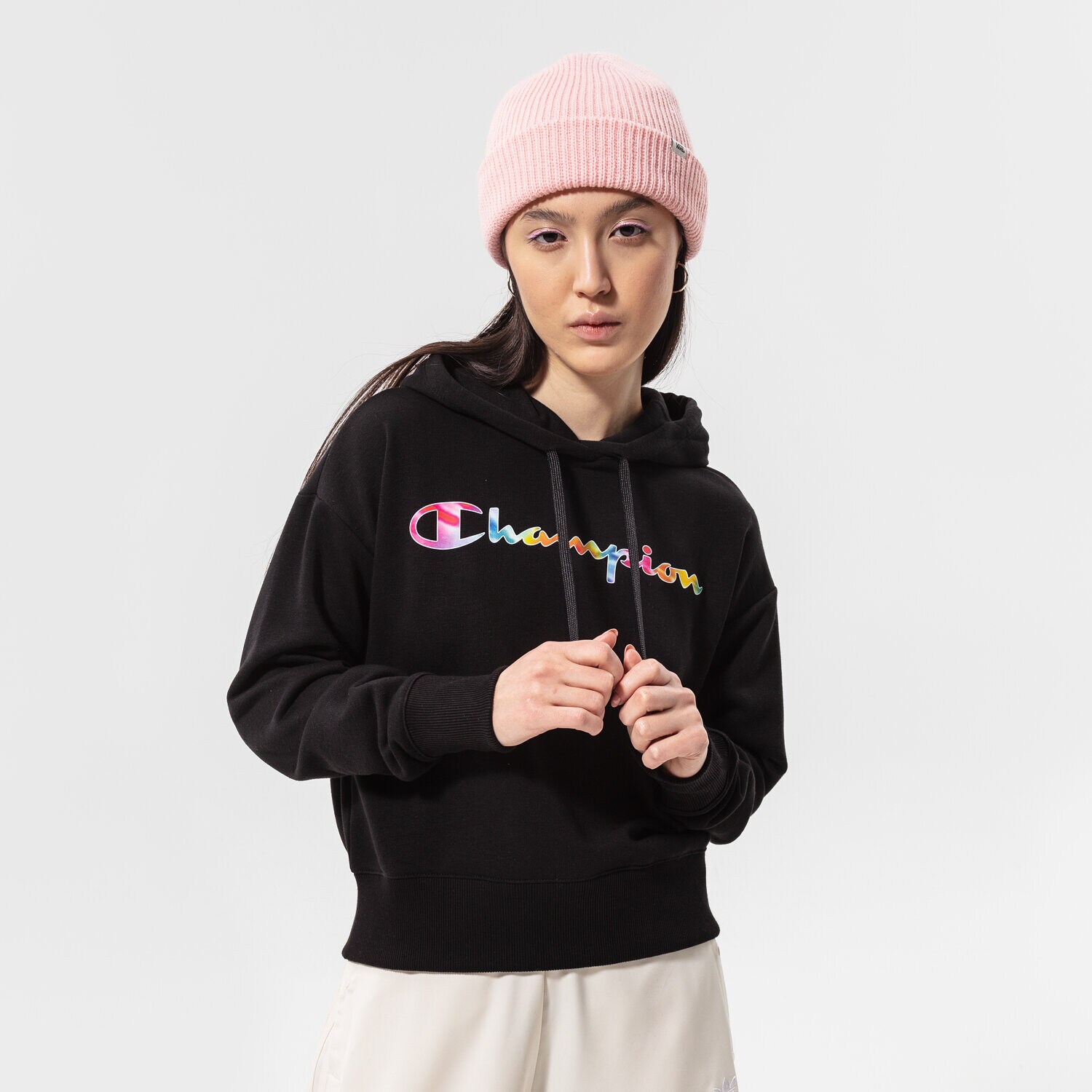 dámská mikina CHAMPION MIKINA S KAPUCÍ HOODED SWEATSHIRT 114982KK001 ČERNÁ