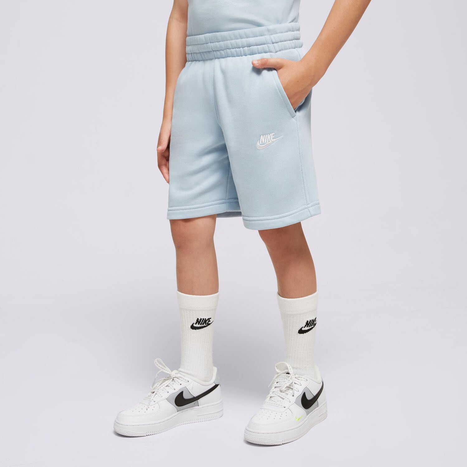 NIKE ŠORTKY  SPORTSWEAR CLUB FLEECE BOY FD3015-440 MODRÁ