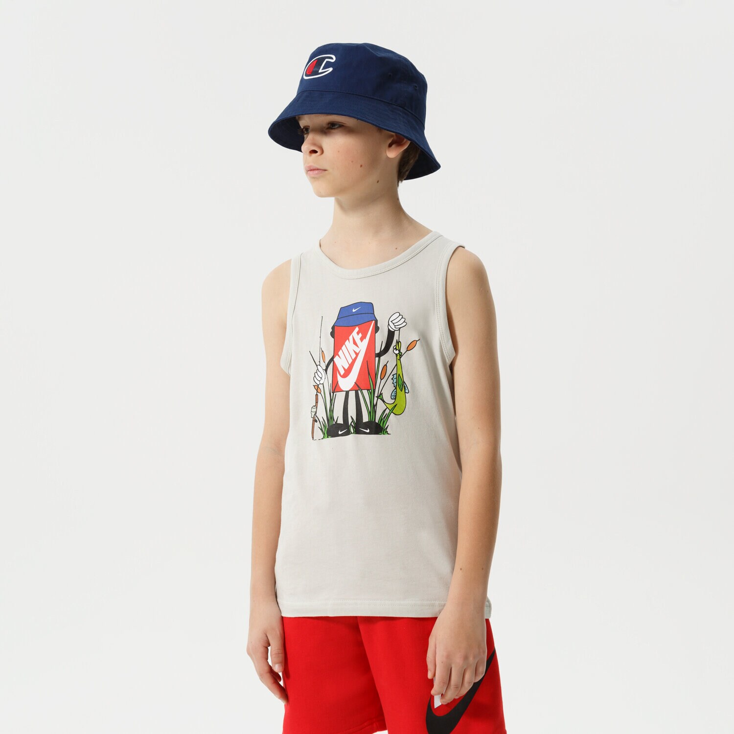 dětské tričko NIKE TRIČKO B NSW TOP BOXY BOY DQ3848-072 ŠEDÁ