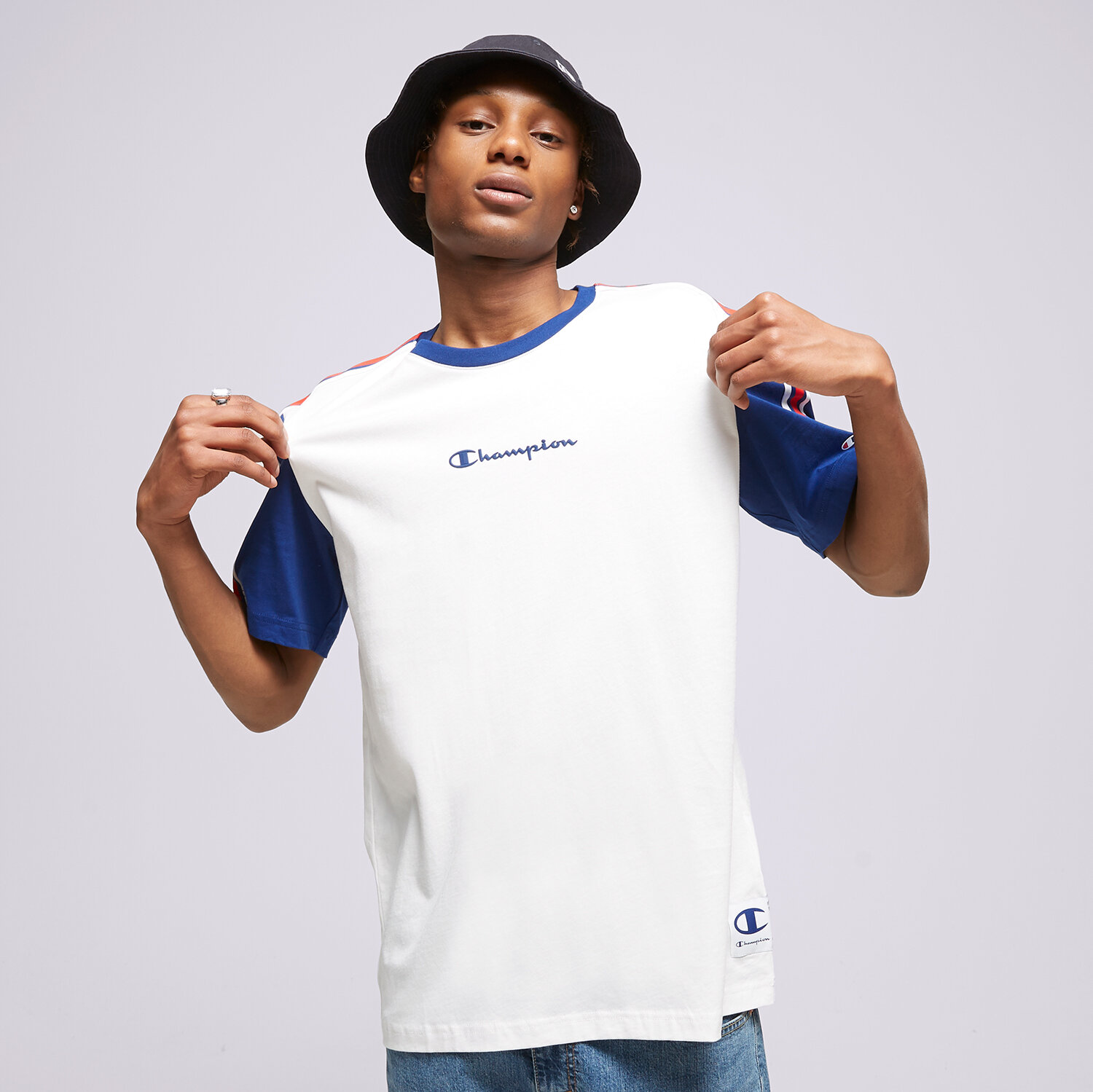 pánské tričko CHAMPION TRIČKO CREWNECK TRIČKO 218768WW001 BÍLÁ