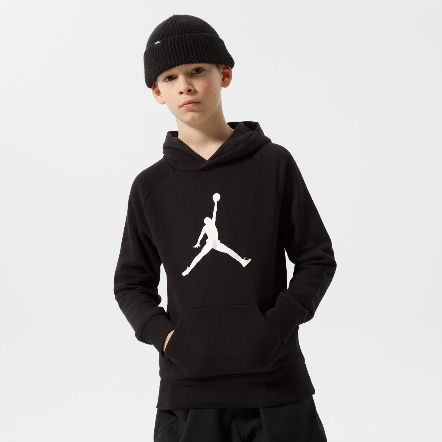 dětská mikina JORDAN MIKINA S KAPUCÍ JDB   JUMPMAN LOGO FLEECE PO BOY 956326-023 ČERNÁ