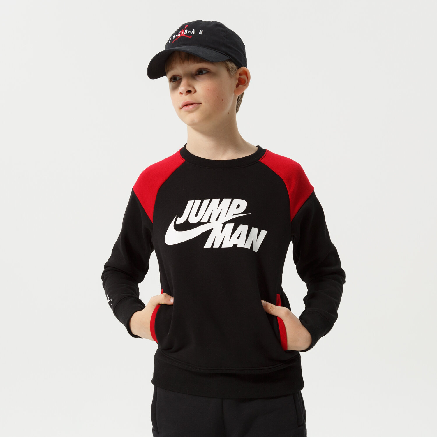 dětská mikina JORDAN MIKINA JUMPMAN X NIKE FLC CREW BOY 95B133-023 ČERNÁ
