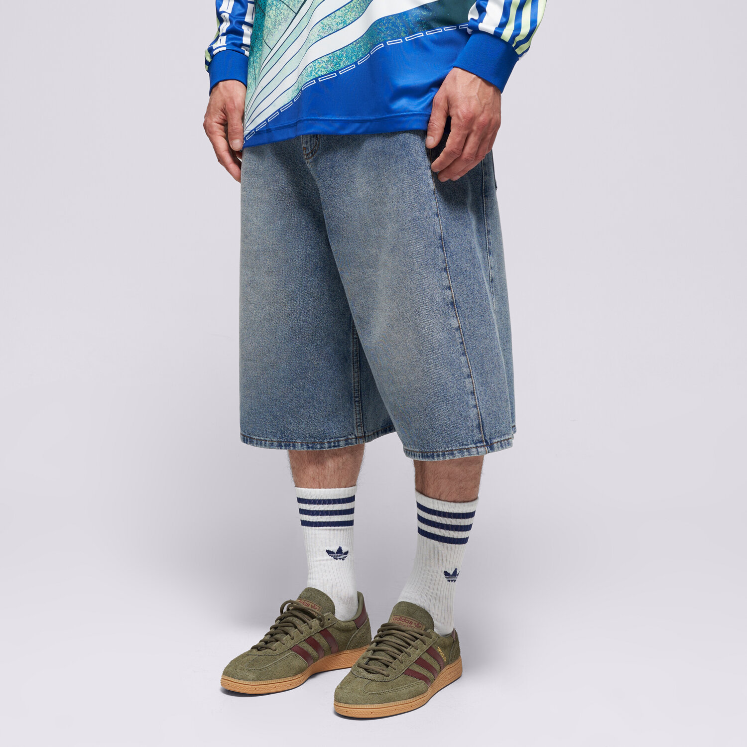pánské kraťasy ADIDAS ŠORTKY  DENIM SHO KE0133 MODRÁ
