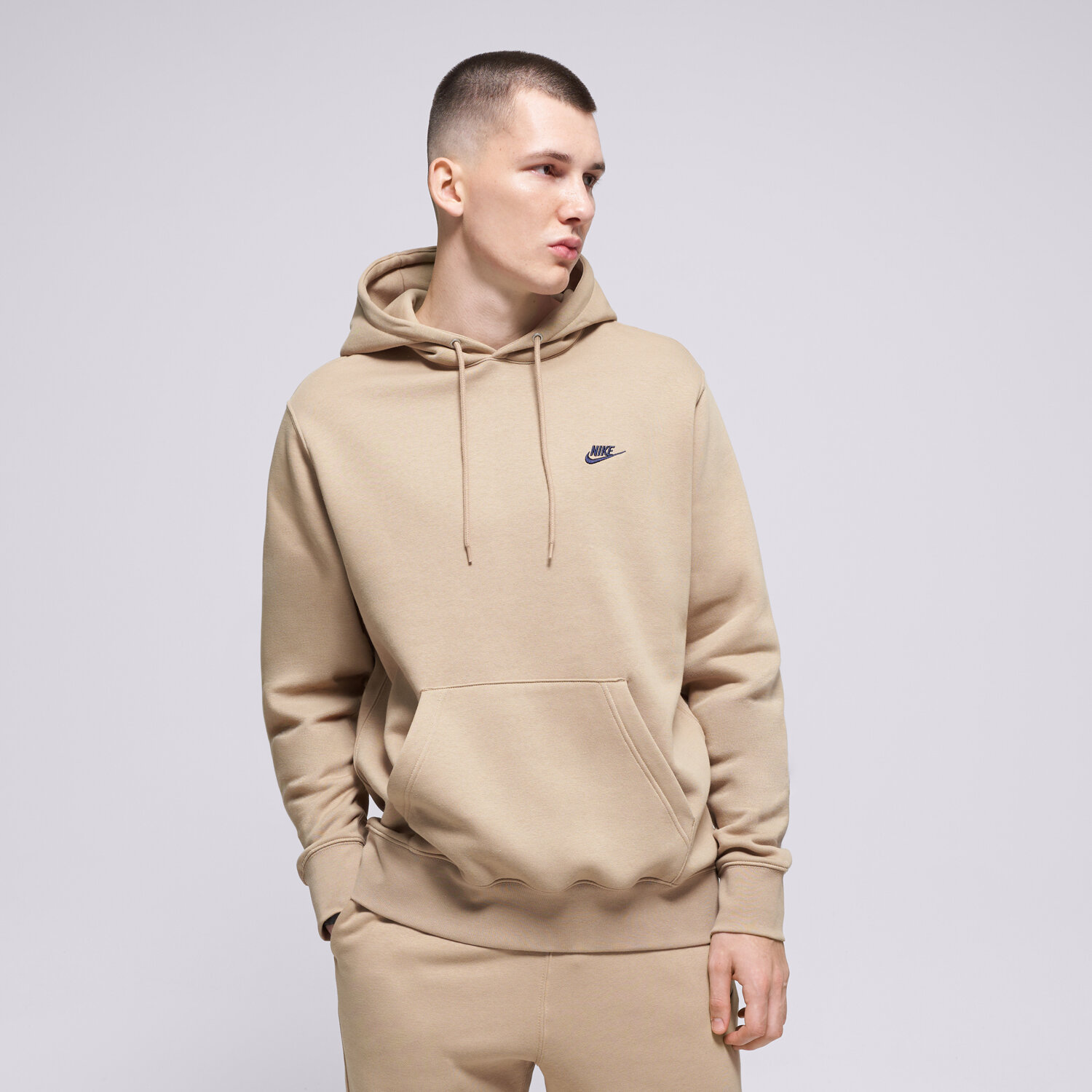 pánská mikina NIKE MIKINA S KAPUCÍ M NK CLUB BB PO HOODIE FN3859-298 BÉŽOVÁ