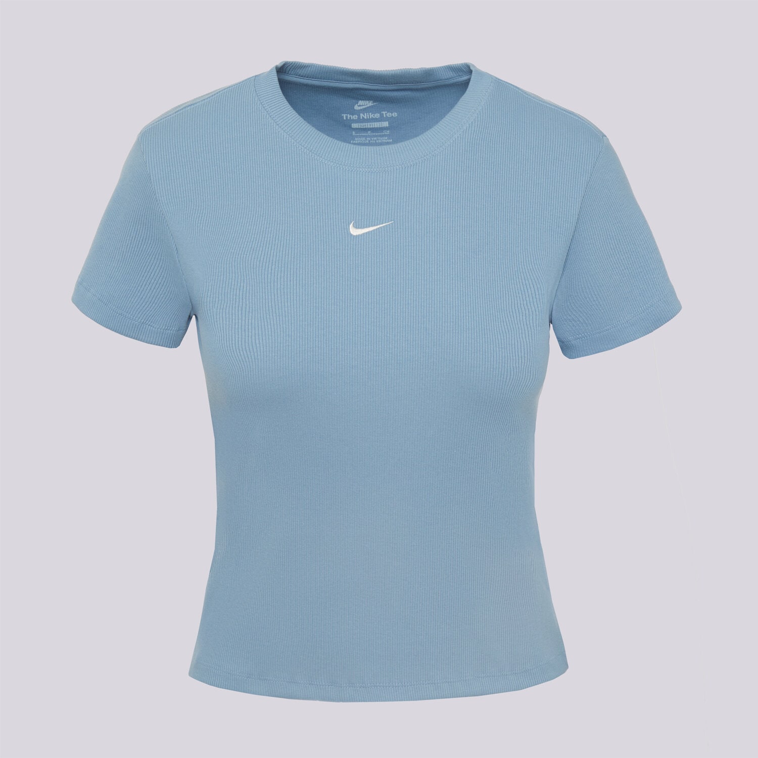 dámské tričko NIKE TRIČKO W NSW RIB TGHT SS TEE HV4994-486 MODRÁ