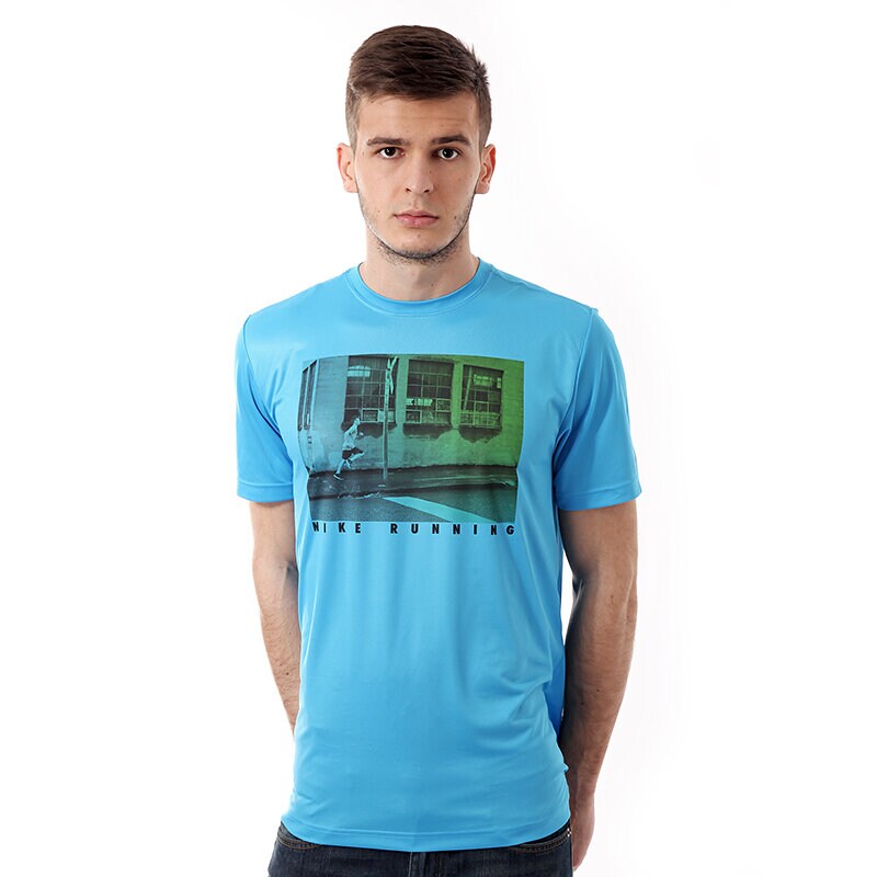 pánské tričko NIKE TRIČKO CHALLENGER 1 GRAPHIC TEE 596189443 MODRÁ