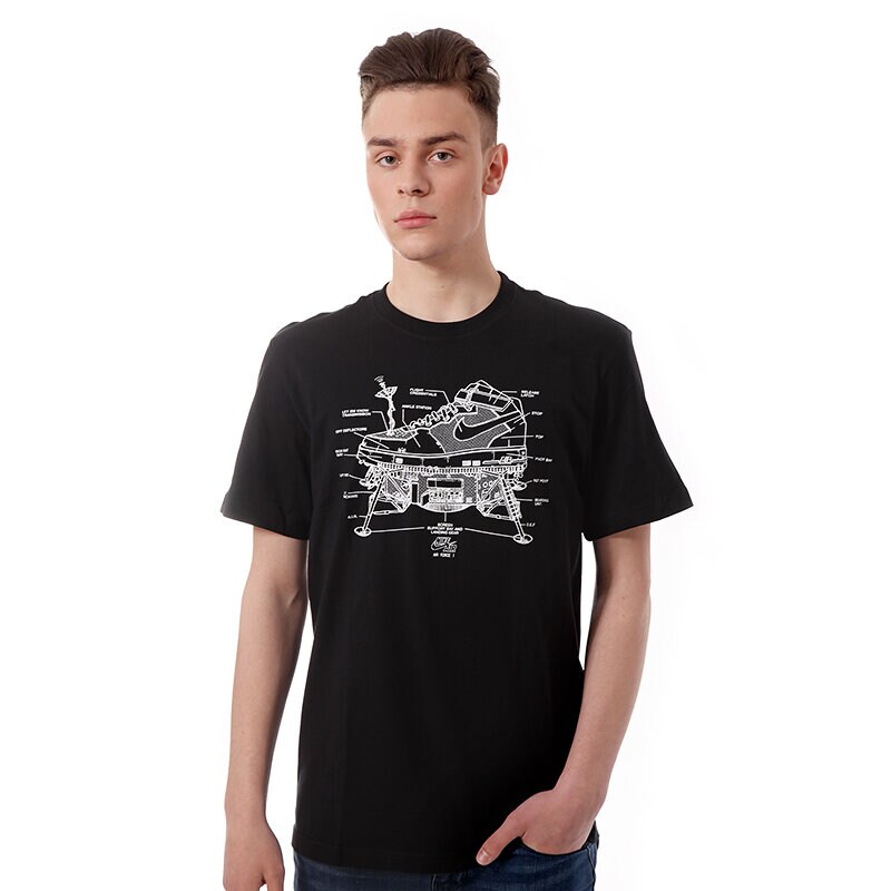 pánské tričko NIKE TRIČKO AF1 LUNAR LANDING TEE 611362010 ČERNÁ
