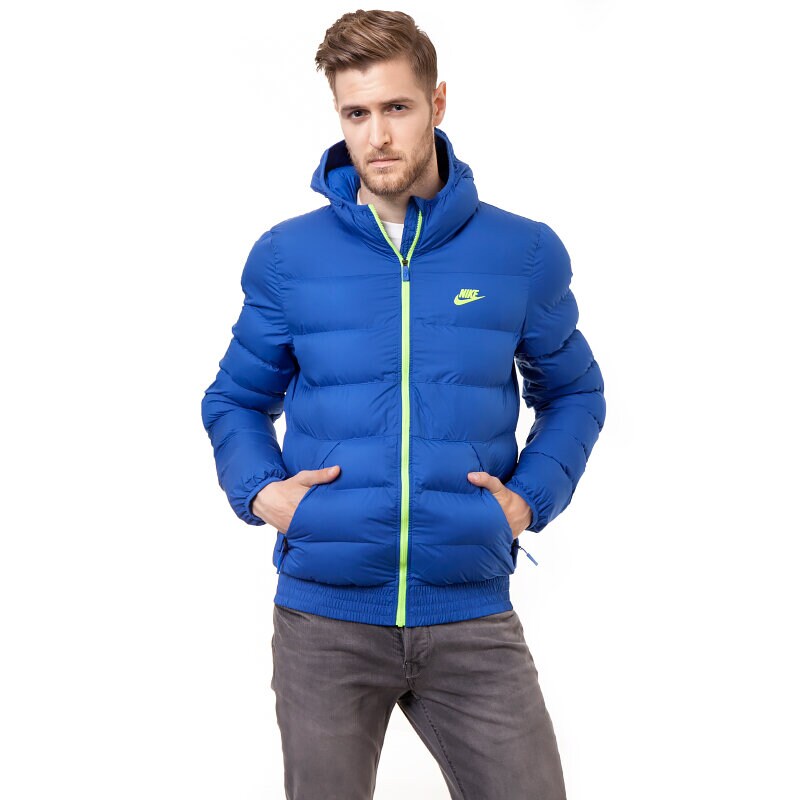 pánská zimní bunda NIKE BUNDA JACKET HOODED WERE 646993480 MODRÁ