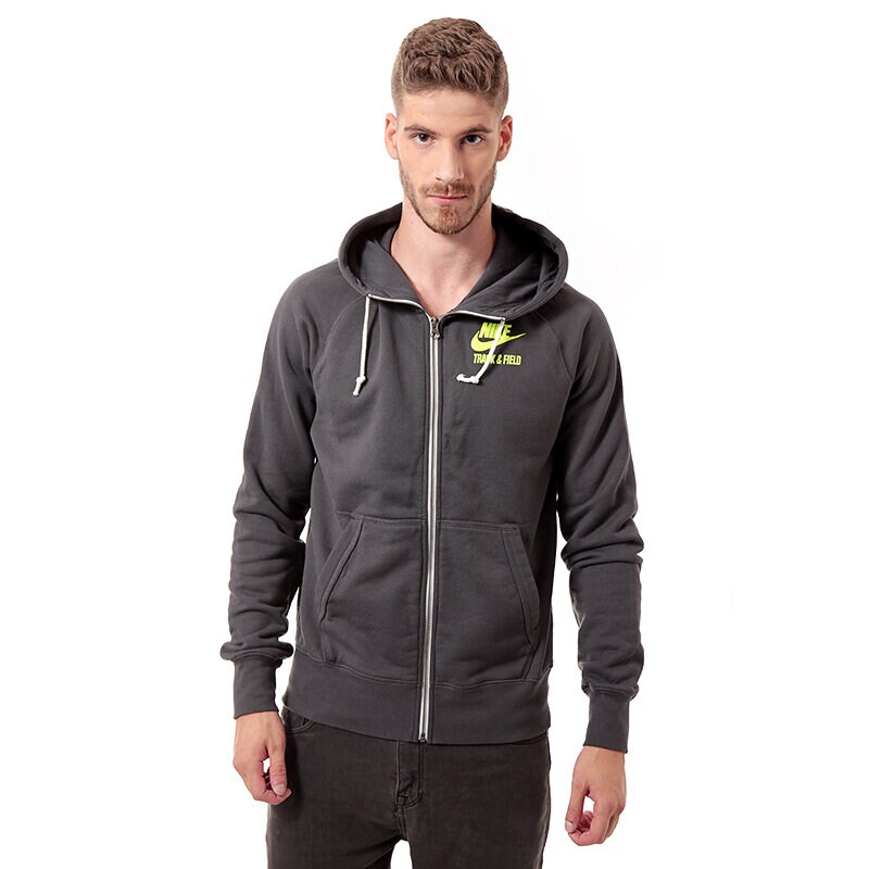 pánská mikina NIKE MIKINA AW77-RU NTF FZ HOODY 616638060 ŠEDÁ