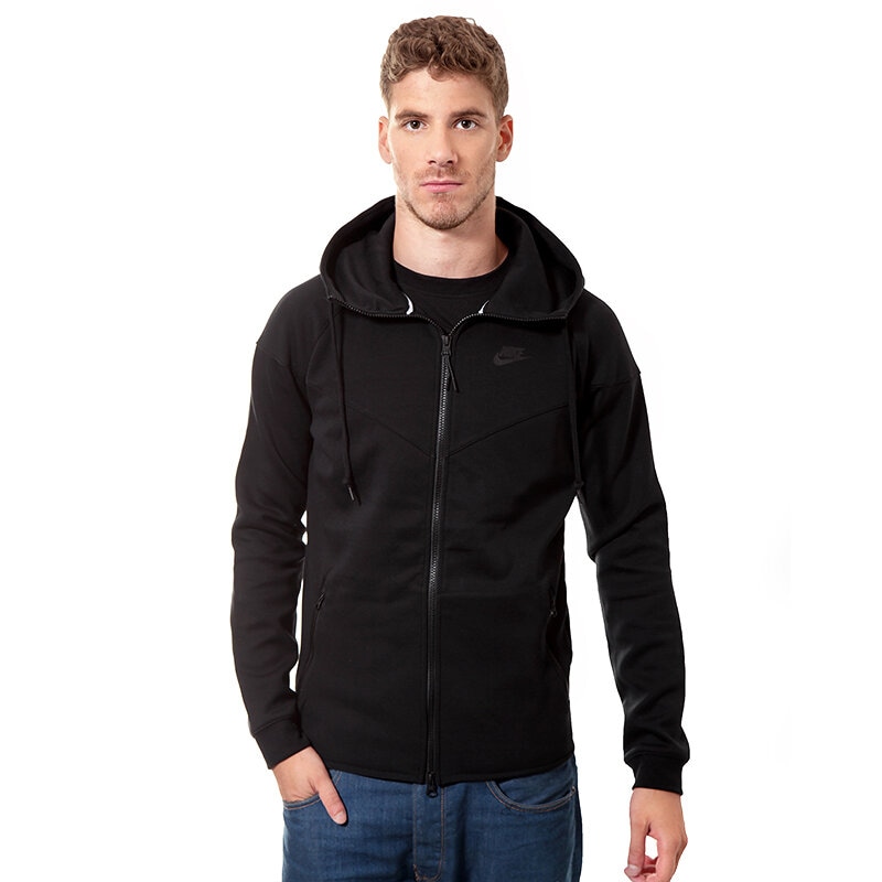 pánská mikina NIKE MIKINA TECH FLEECE WINDRUNNER 545277011 ČERNÁ