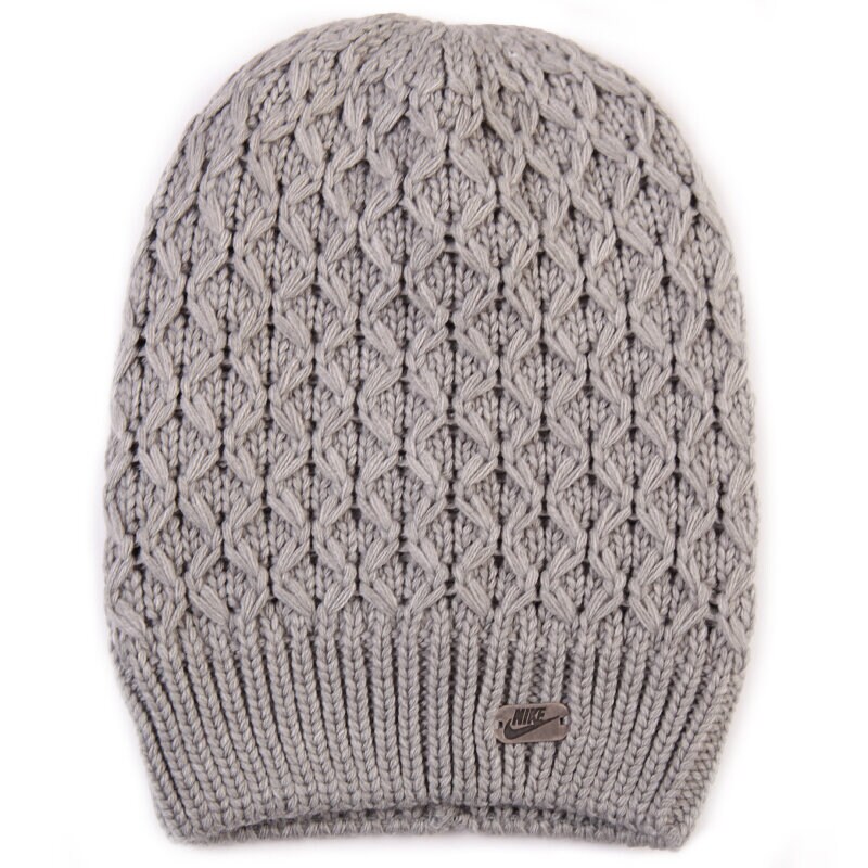 dámská čepice NIKE ČEPICE BEANIE SLOUCHY KNIT 628677063 ŠEDÁ