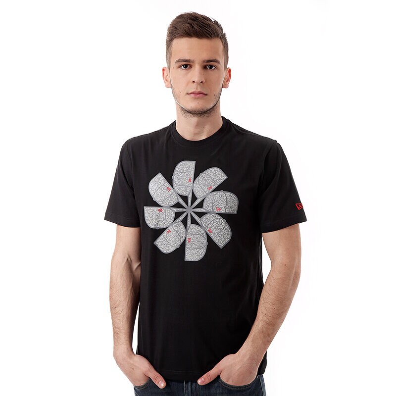 pánské tričko NEW ERA TRIČKO SPINNING CAP BLK 10996658 ČERNÁ