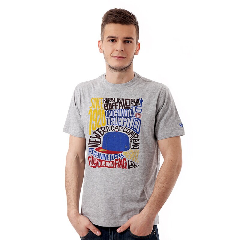 pánské tričko NEW ERA TRIČKO STORYVILLE TEE GRY 10996661 ŠEDÁ