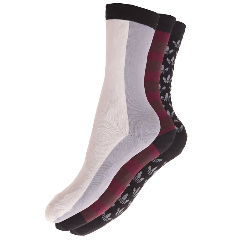 dámské ponožky ADIDAS PONOŽKY CREW SOCK 3P M M30636 VÍCEBAREVNÁ